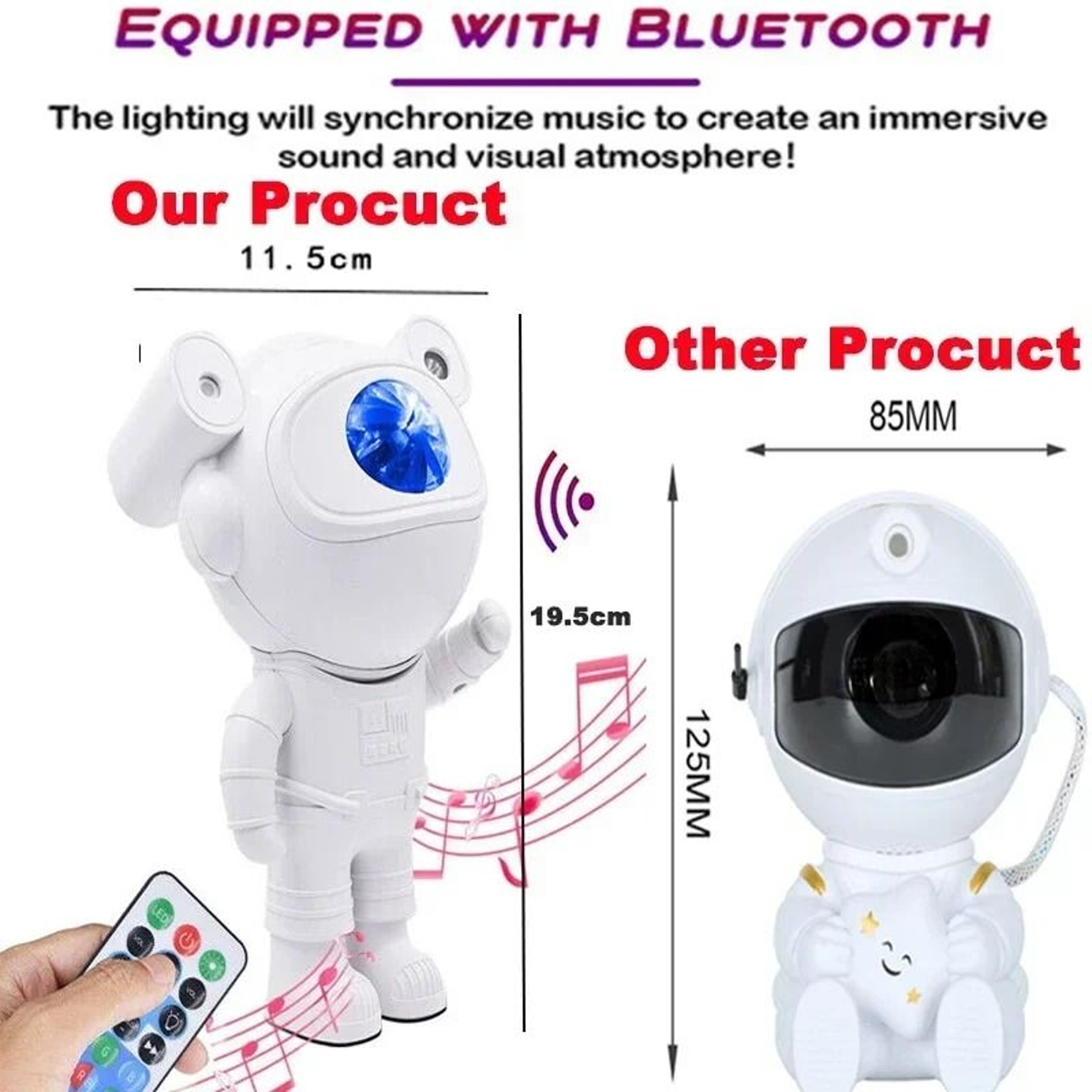 Galaxy Star Projector Night Light Astronaut Nebula Ceiling Lamp With Remote  Timer 1