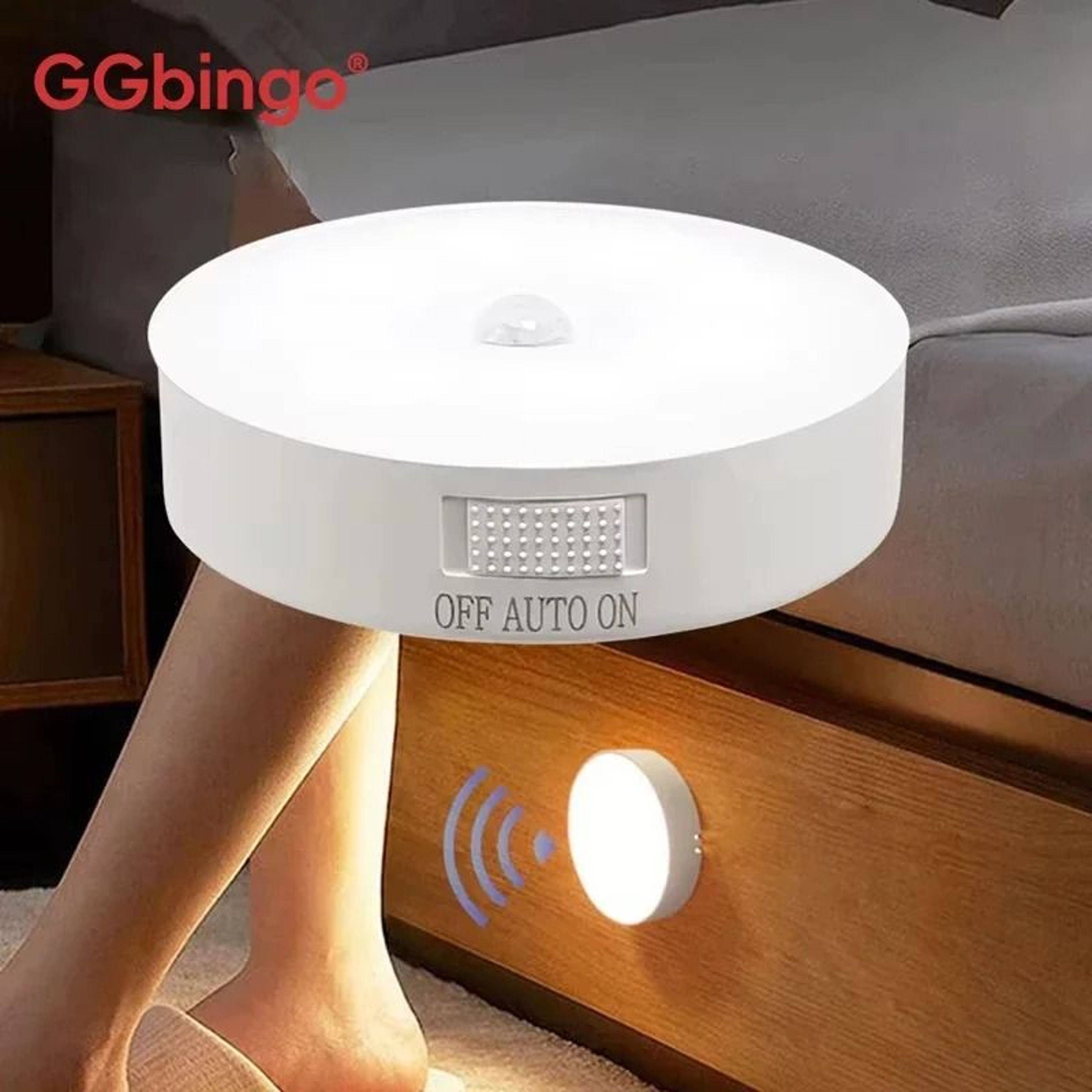 GGbingo TypeC Rechargeable Motion Sensor LED Night Light Wireless Closet  Hallway Lamp 0