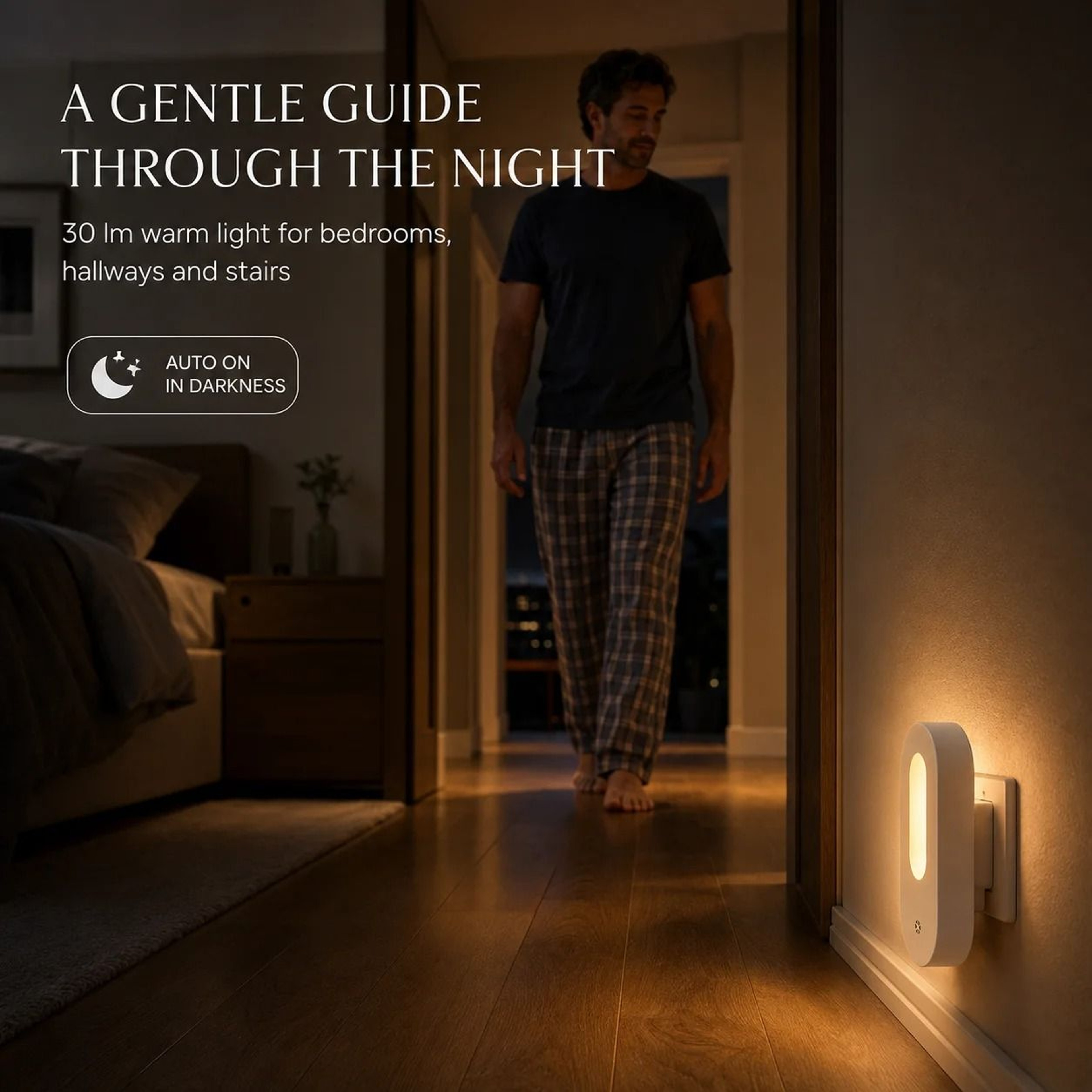 Melery Intelligent LED Plugin Motion  Light Sensor Night Light EUUS Plug Emergency Wall Lamp 5