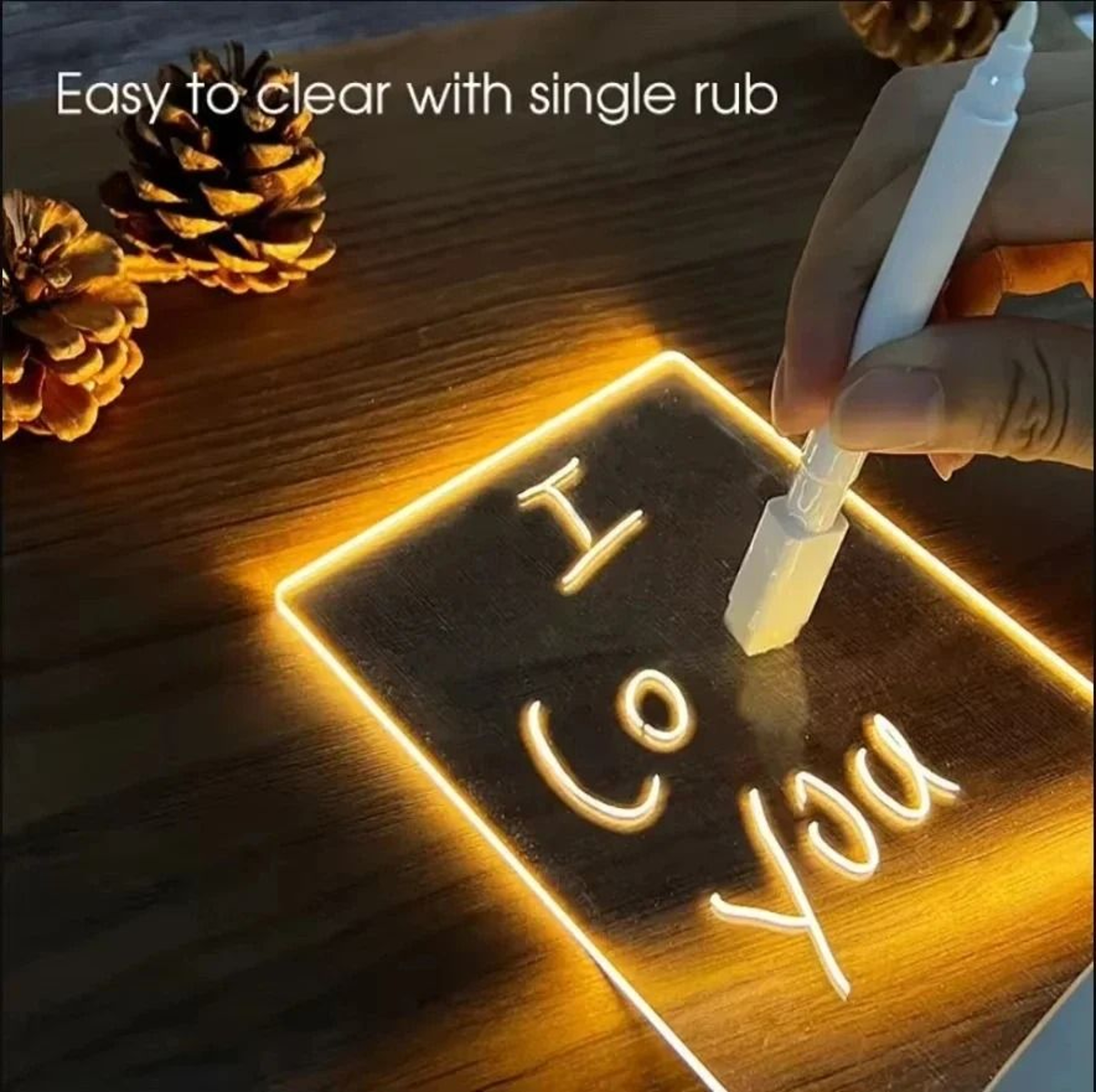 GGbingo Rewritable Handwritten Message Board LED Night Light USB Rechargeable Warm Acrylic Note Lam 3