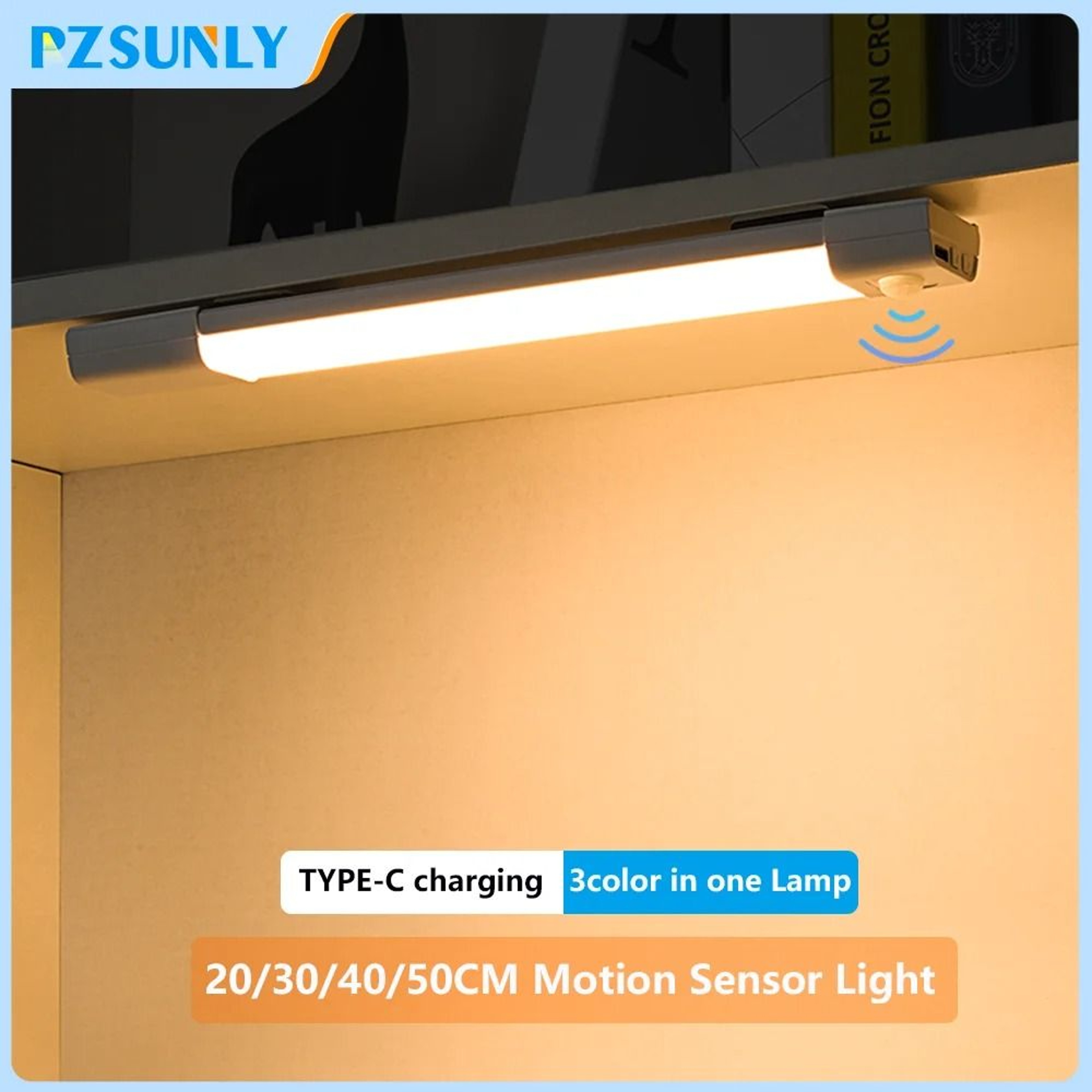 Wireless USB Rechargeable Motion Sensor LED Wardrobe  Cabinet Light 0
