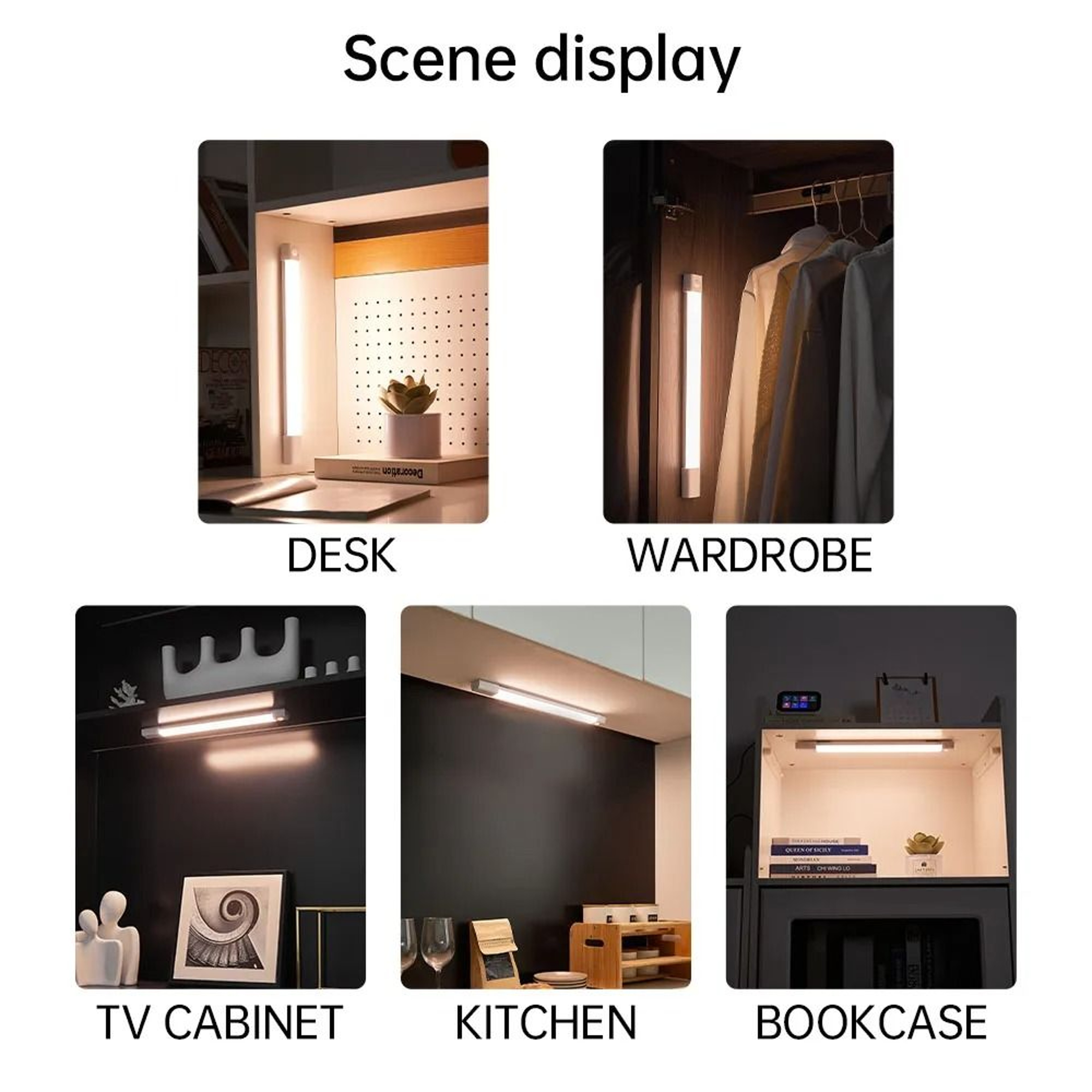 Wireless USB Rechargeable Motion Sensor LED Wardrobe  Cabinet Light 5