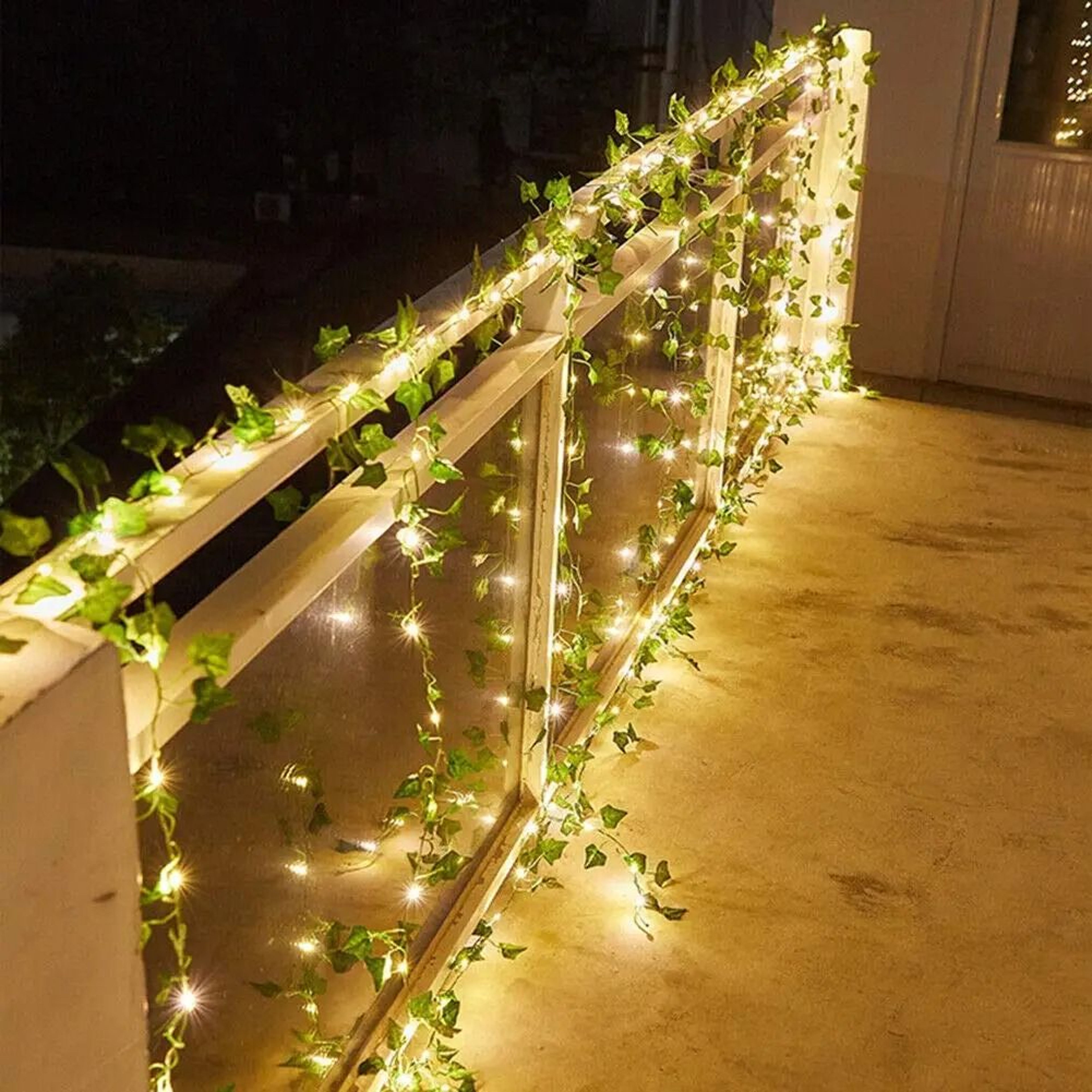 Solar Artificial Leaf  Flower Garland String Lights For Garden Curtain  Wedding Decor 0