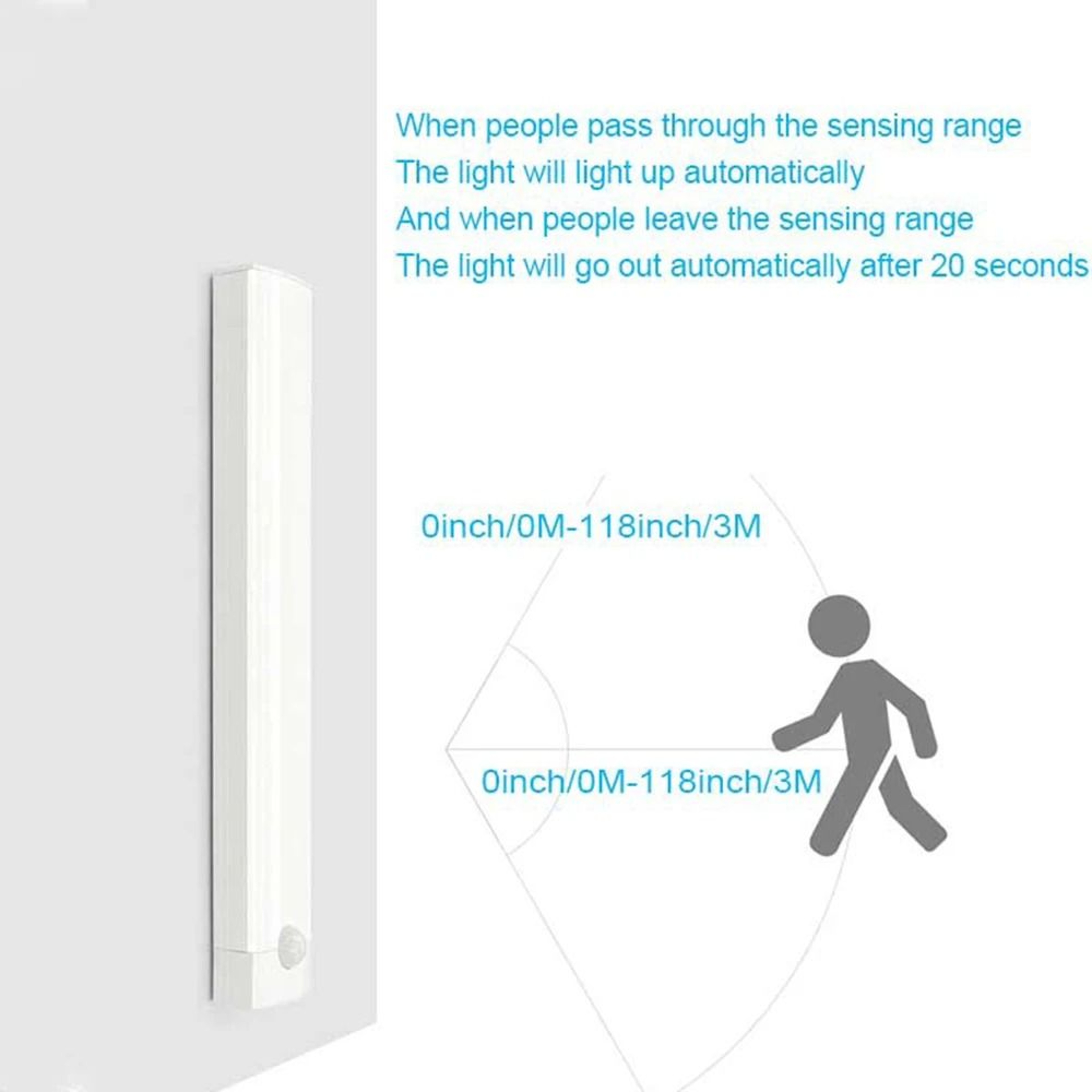 Wireless Motion Sensor LED Cabinet Night Light For Kitchen Wardrobe  Hallway 3