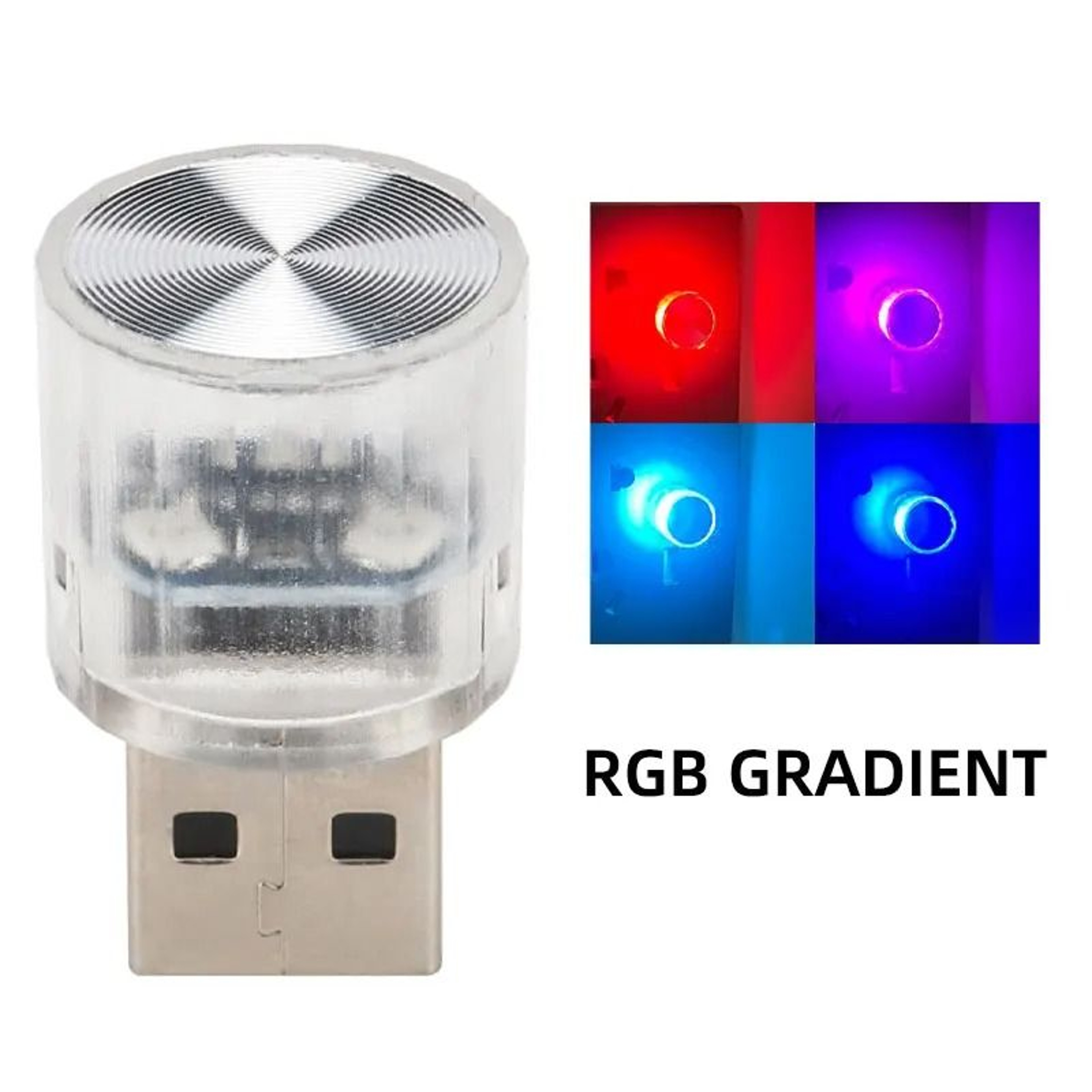 Mini USB LED Interior RGB Ambient Light For Car Bedroom  Office 12