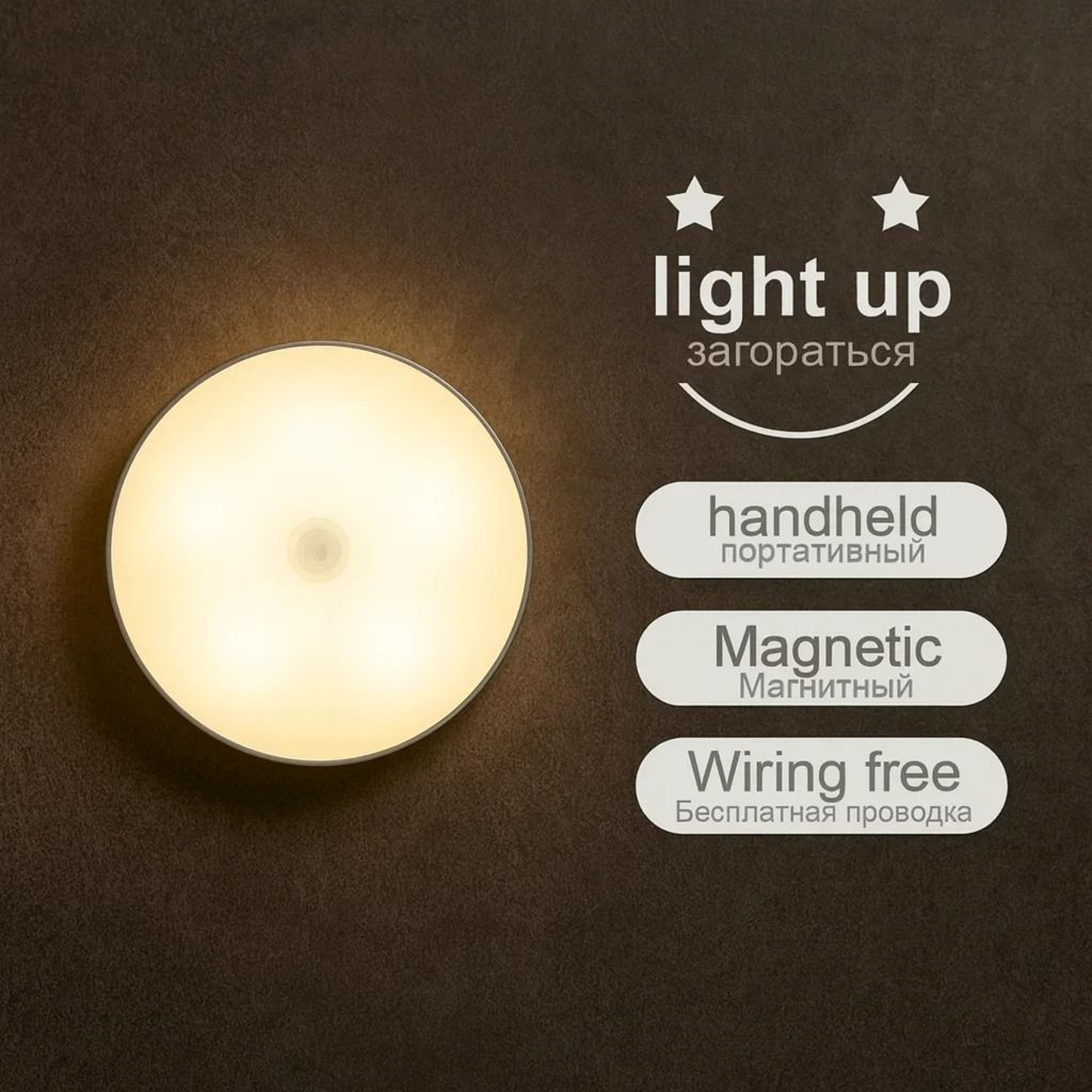 USB Rechargeable Warm White Motion Sensor LED Cabinet  Closet Light 1