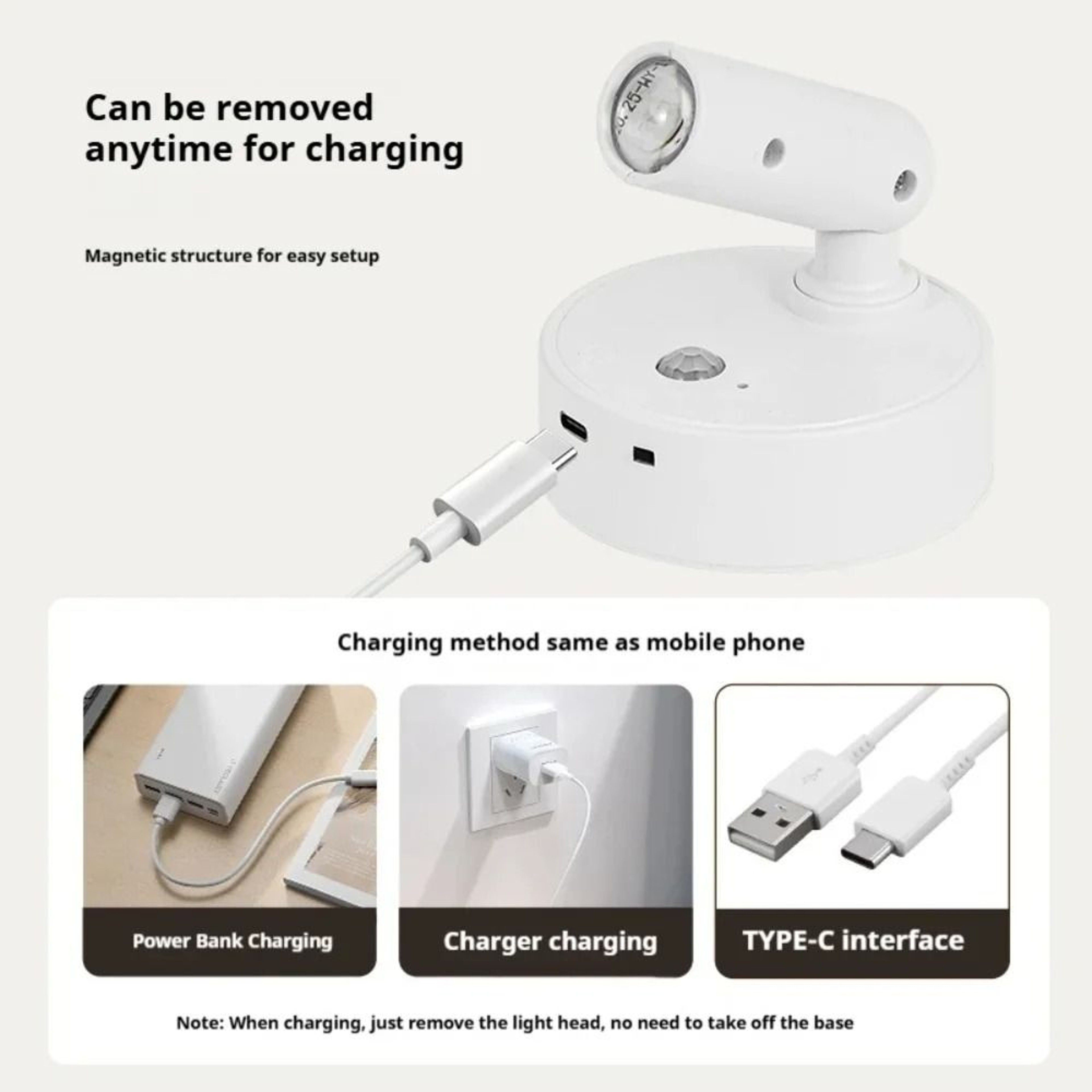 Rechargeable LED Motion Sensor Spotlight With Remote  Cordless Wall Mount 5