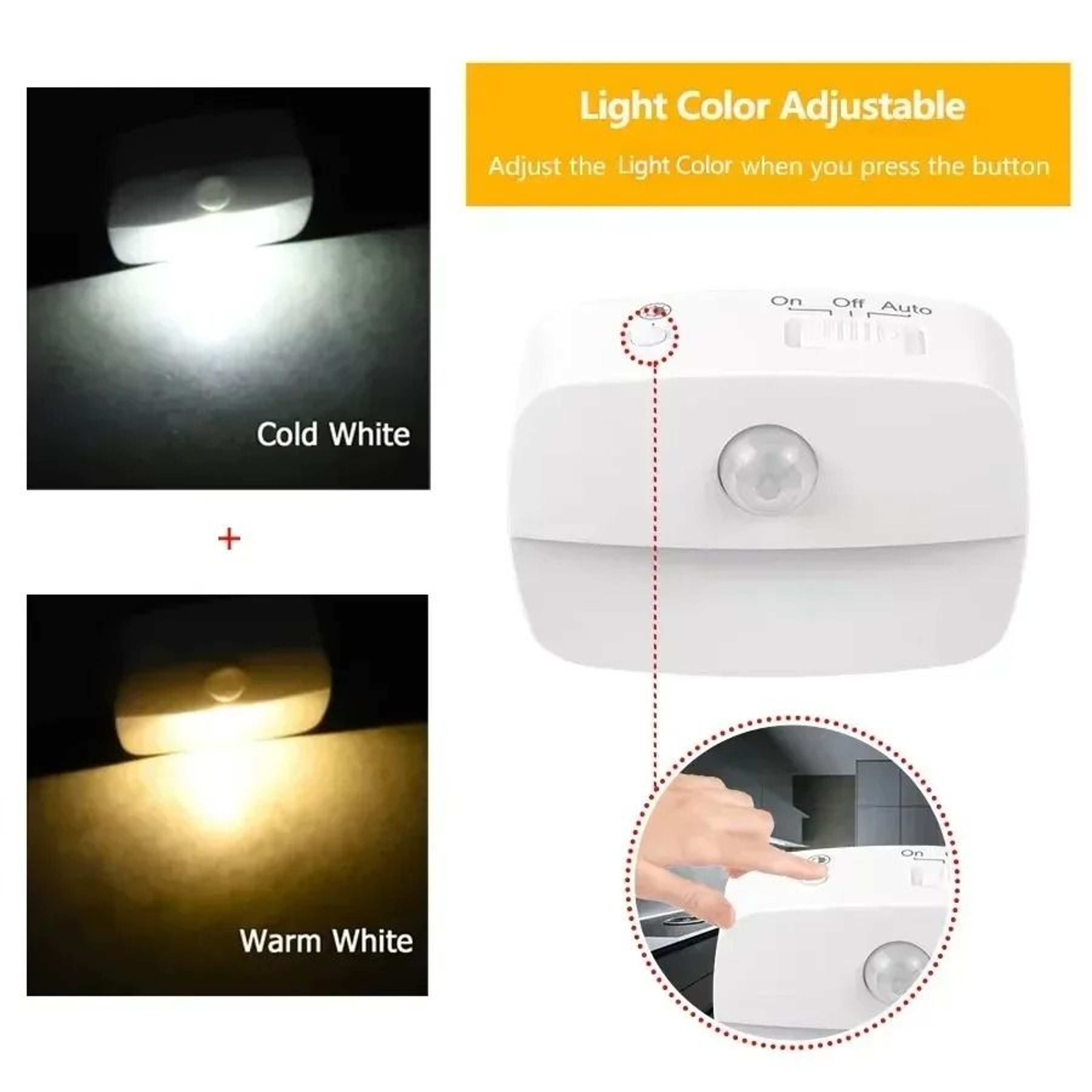 Direct PlugIn LED Motion Sensor Wall Light US  EU PlugIn Night Lamp 1