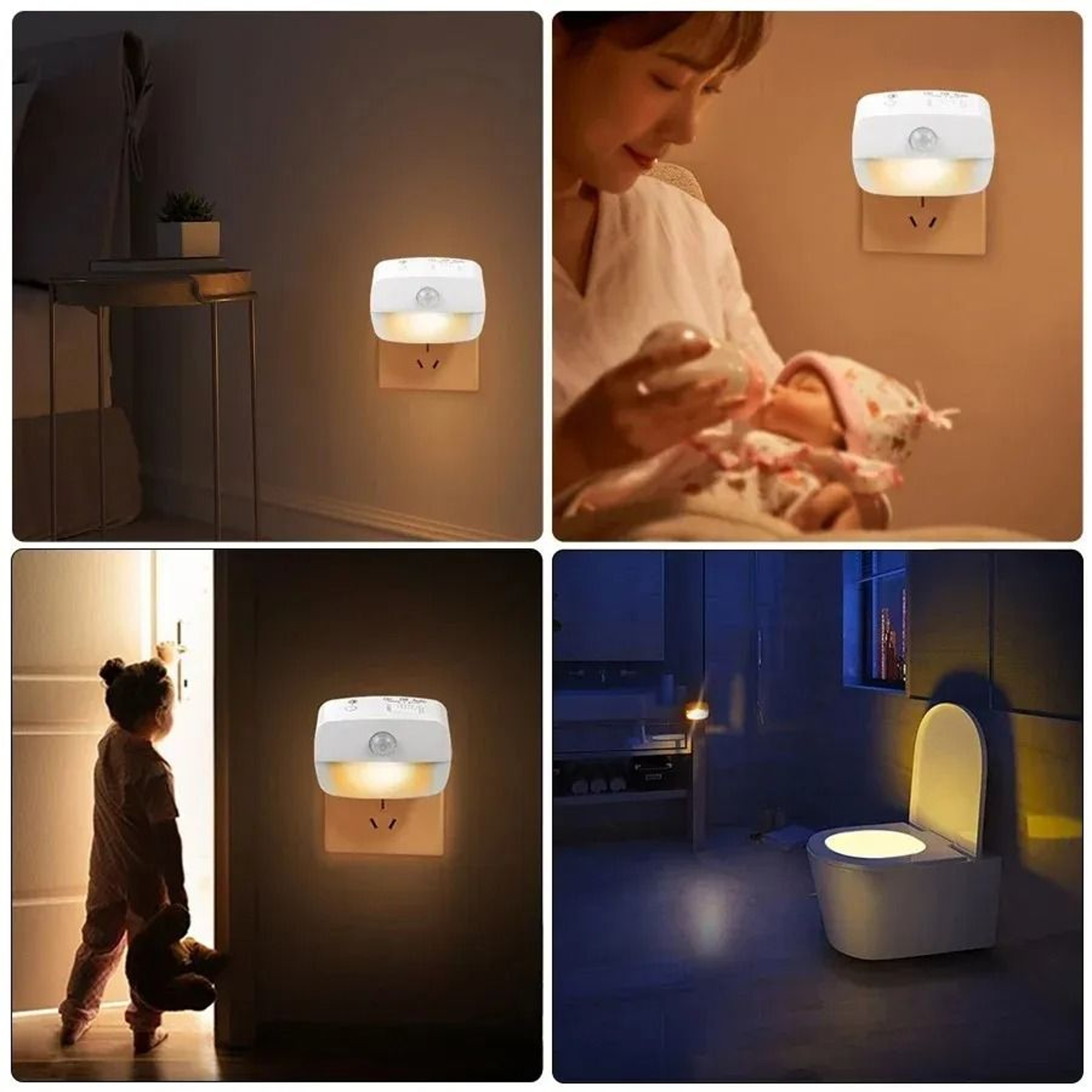 Direct PlugIn LED Motion Sensor Wall Light US  EU PlugIn Night Lamp 3