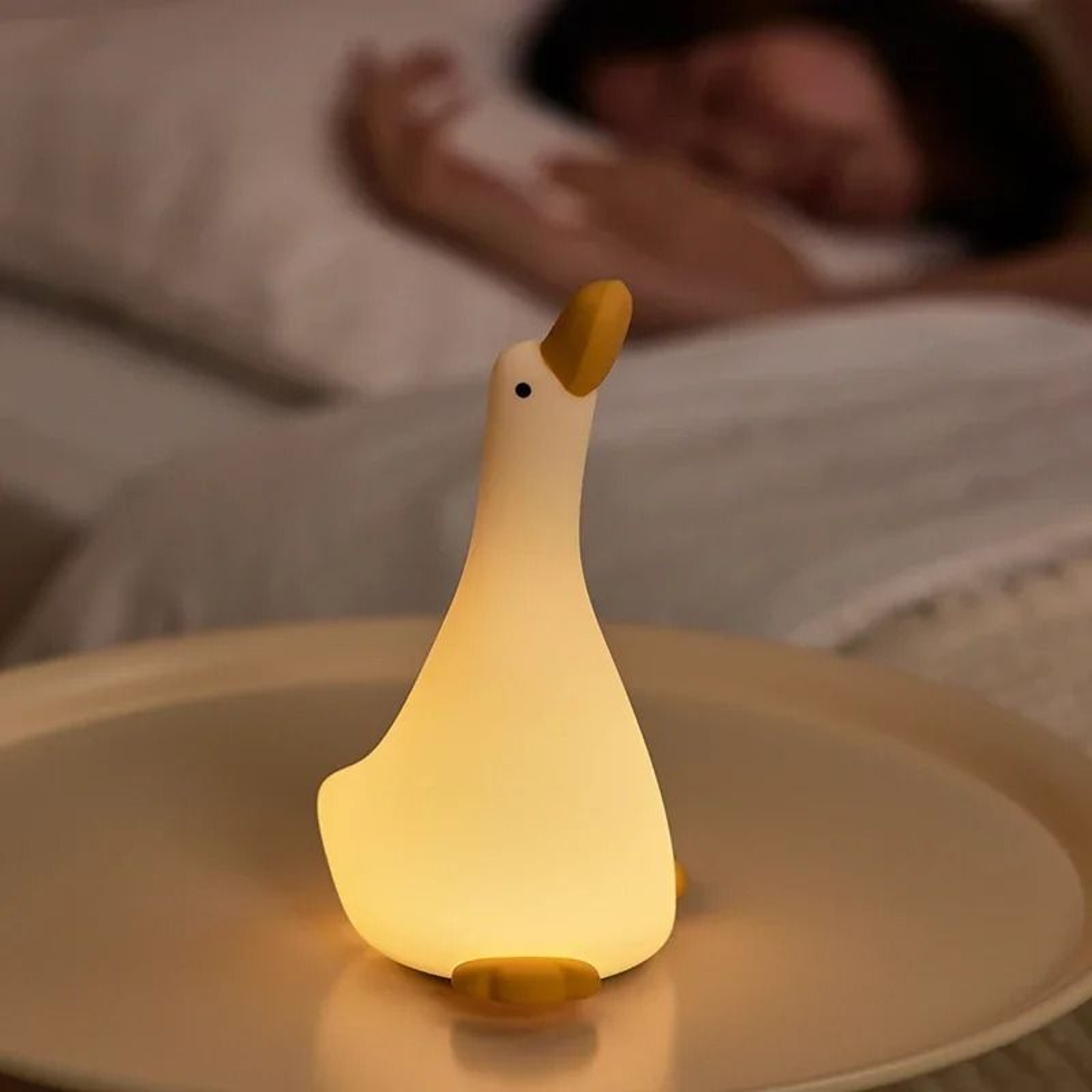 Cute Duck Silicone TouchControl LED Nursery Night Light USB Rechargeable 5