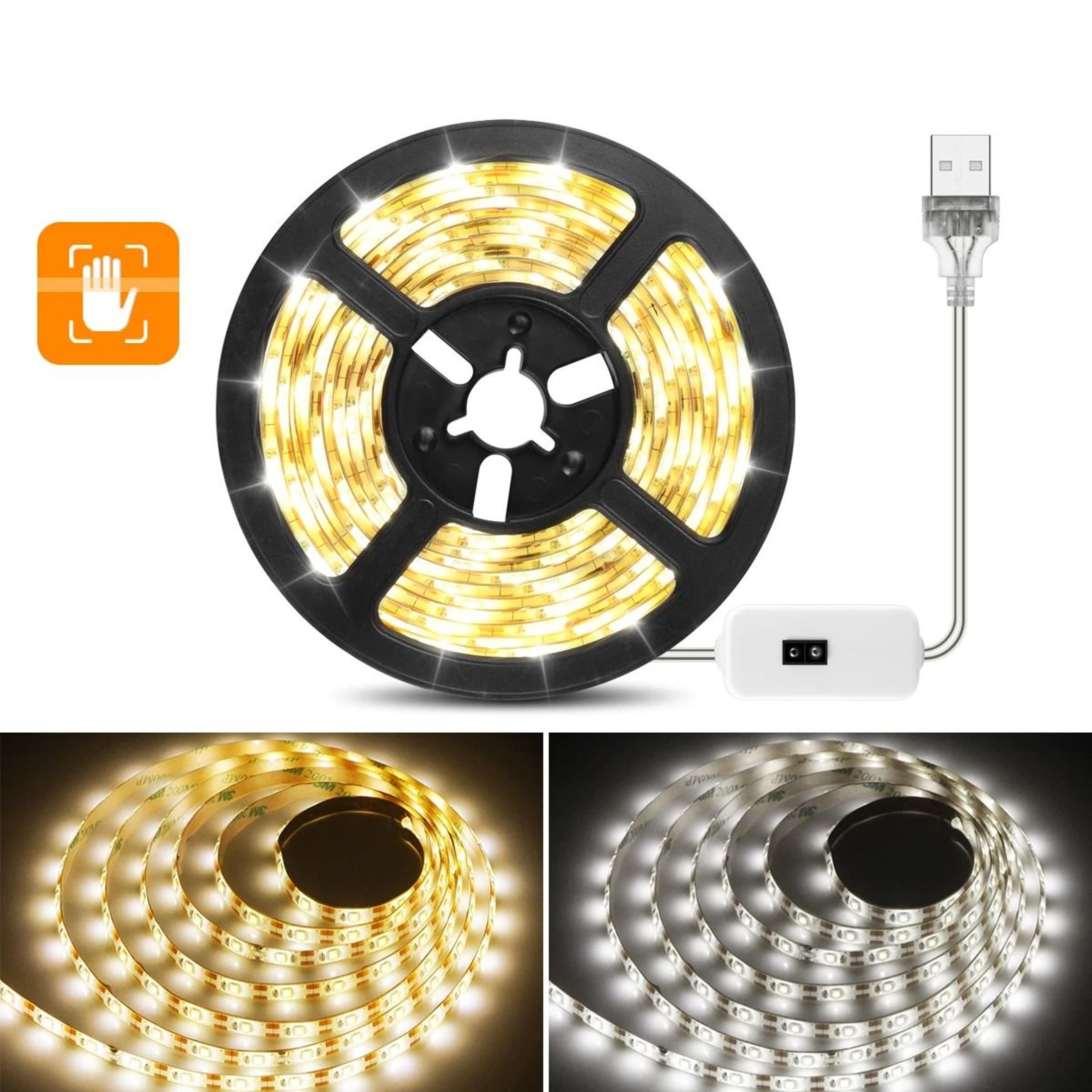 Hand Sweep Motion Sensor LED Vanity Mirror Light Strip Waterproof 5V USB Makeup Lamp 1