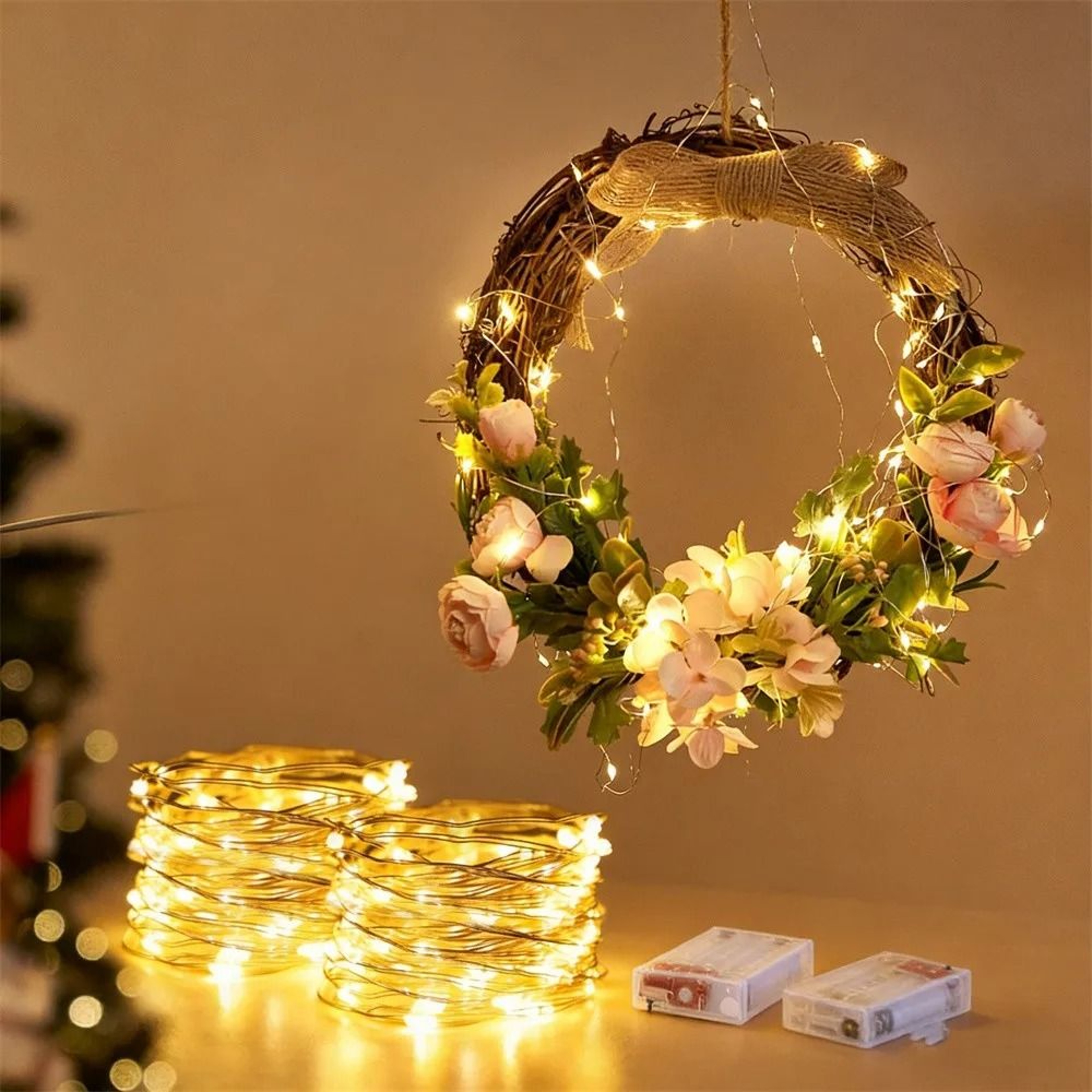 MultiLED BatteryOperated Copper Wire Fairy Lights Decorative Christmas  Wedding Garland 1