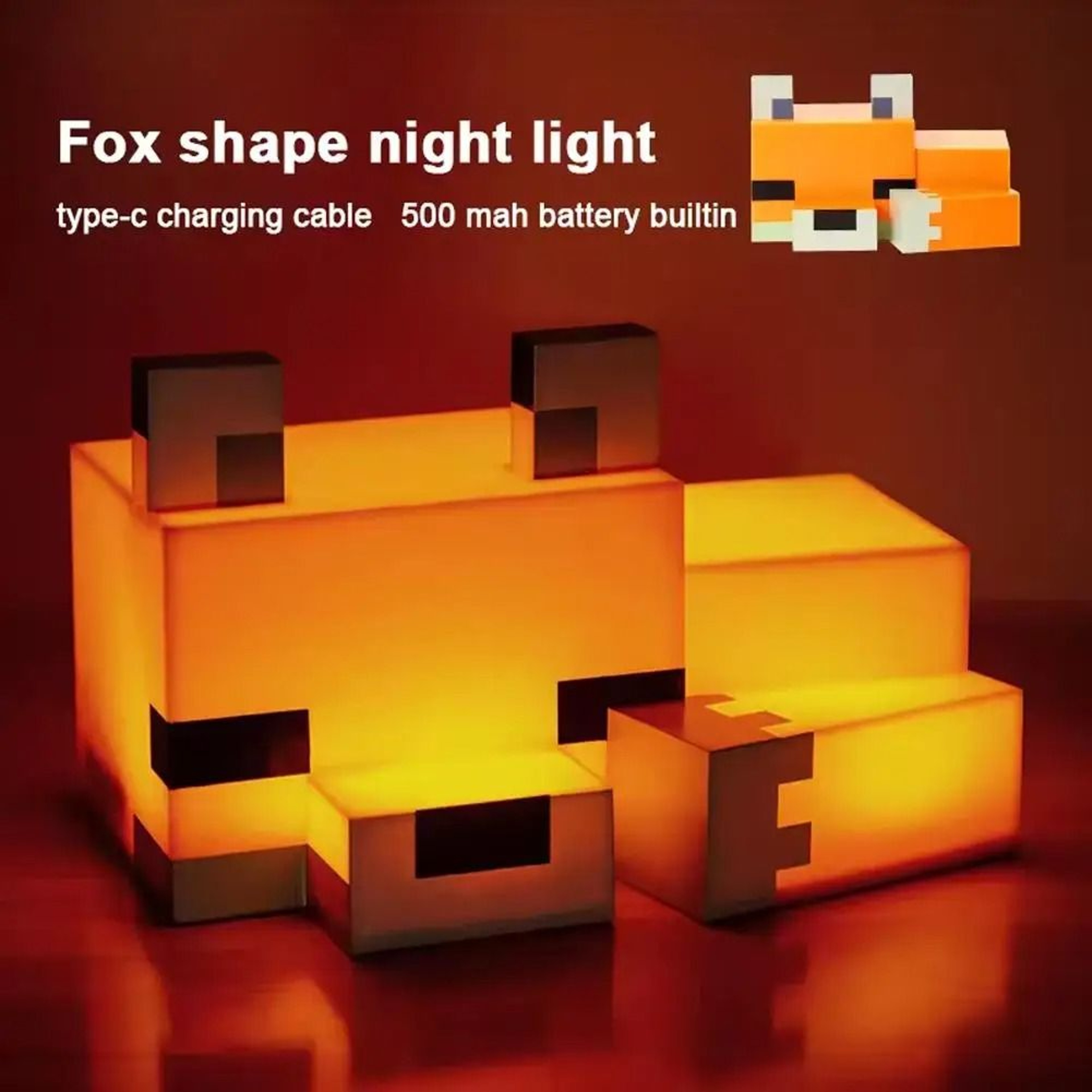 Officially Licensed Cute Fox LED Night Light Soft Orange Glow Gaming Room  Bedroom Lamp 0