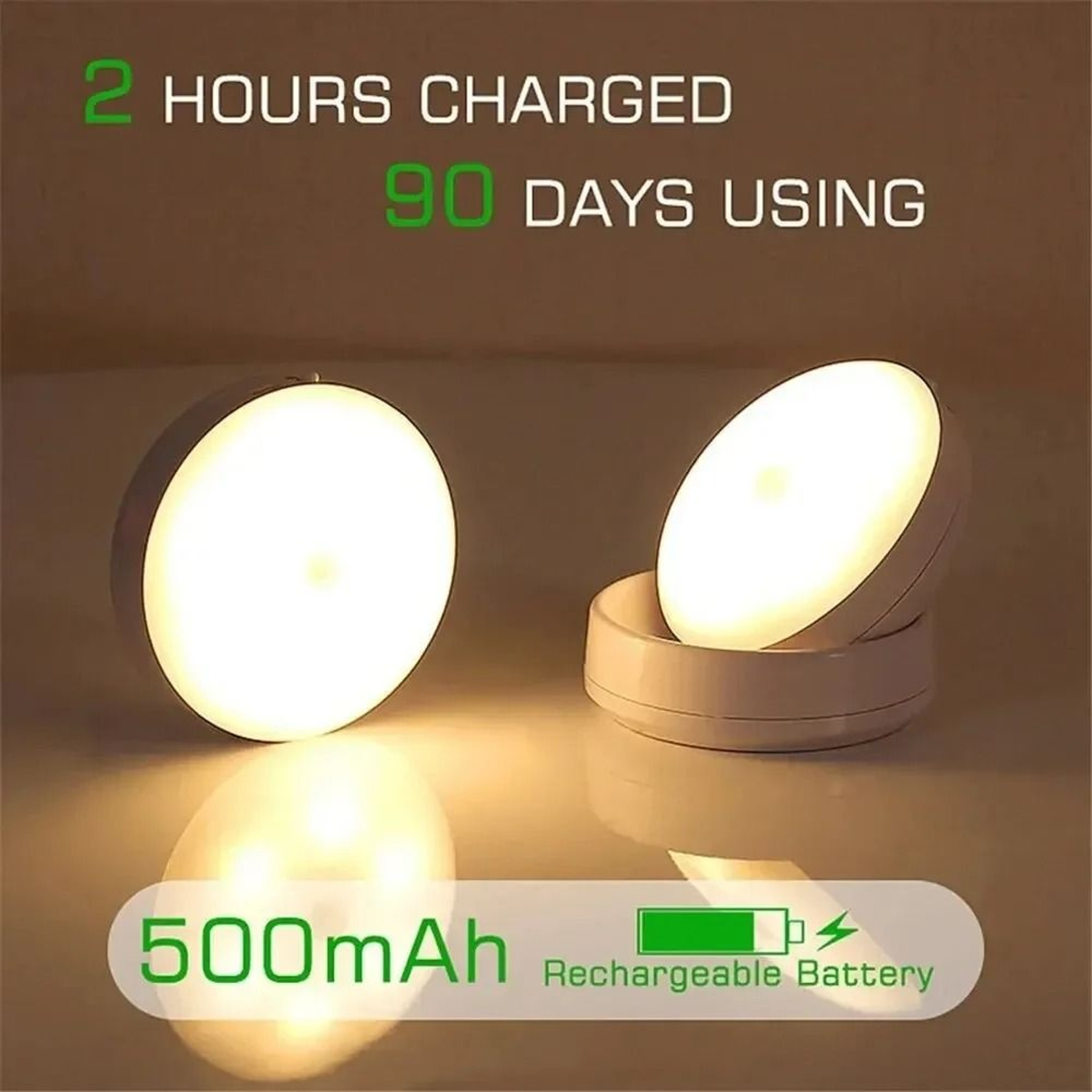 360 Rotating Magnetic LED Motion Sensor Night Light USB Rechargeable Wireless Lamp 3