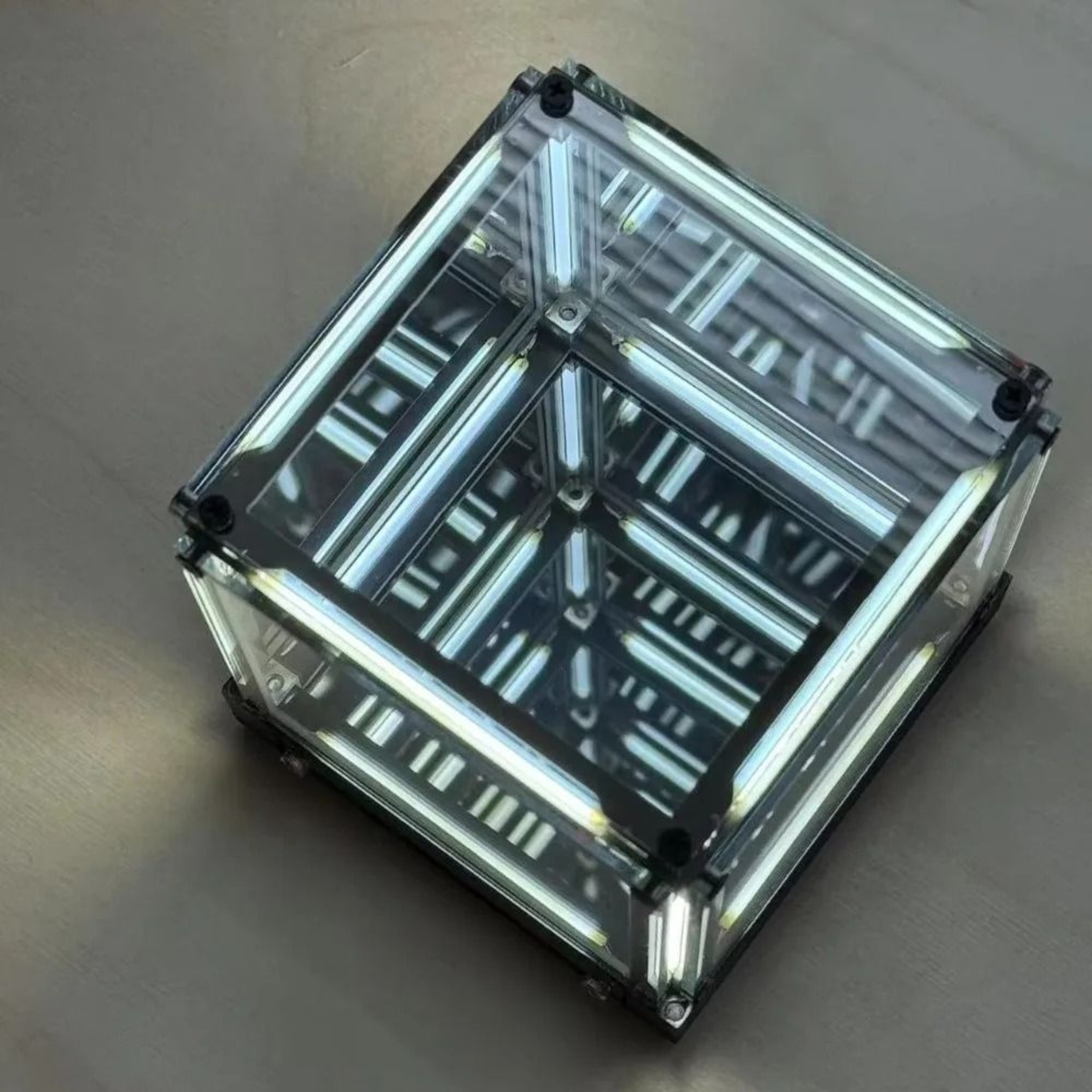 Futuristic Maglev Floating Cube LED Atmosphere Light Transparent Technology Desktop Lamp 1