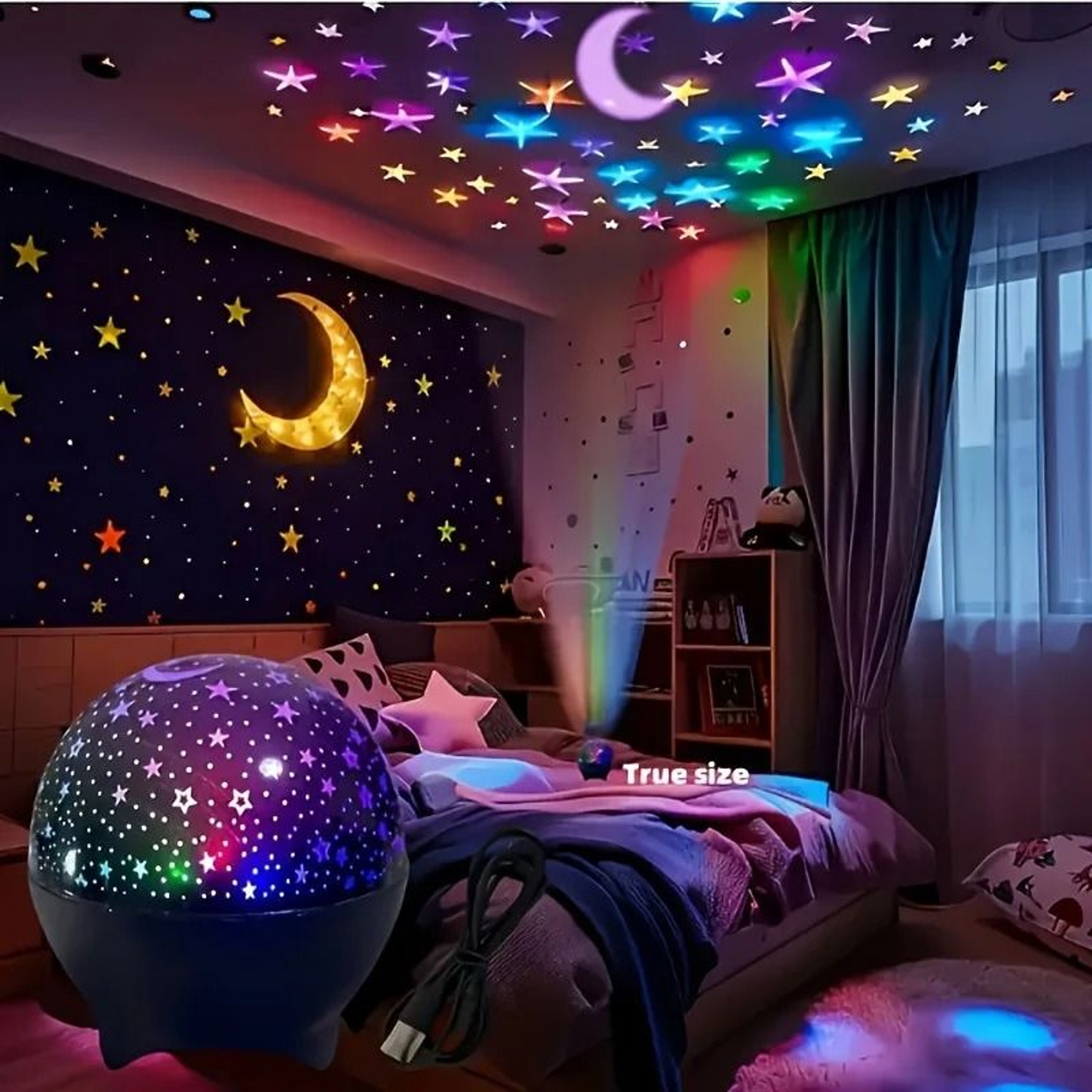 Starry Sky Moon 7Mode LED Projector Light USB Colorful Strobe  Galaxy Nightlight 2