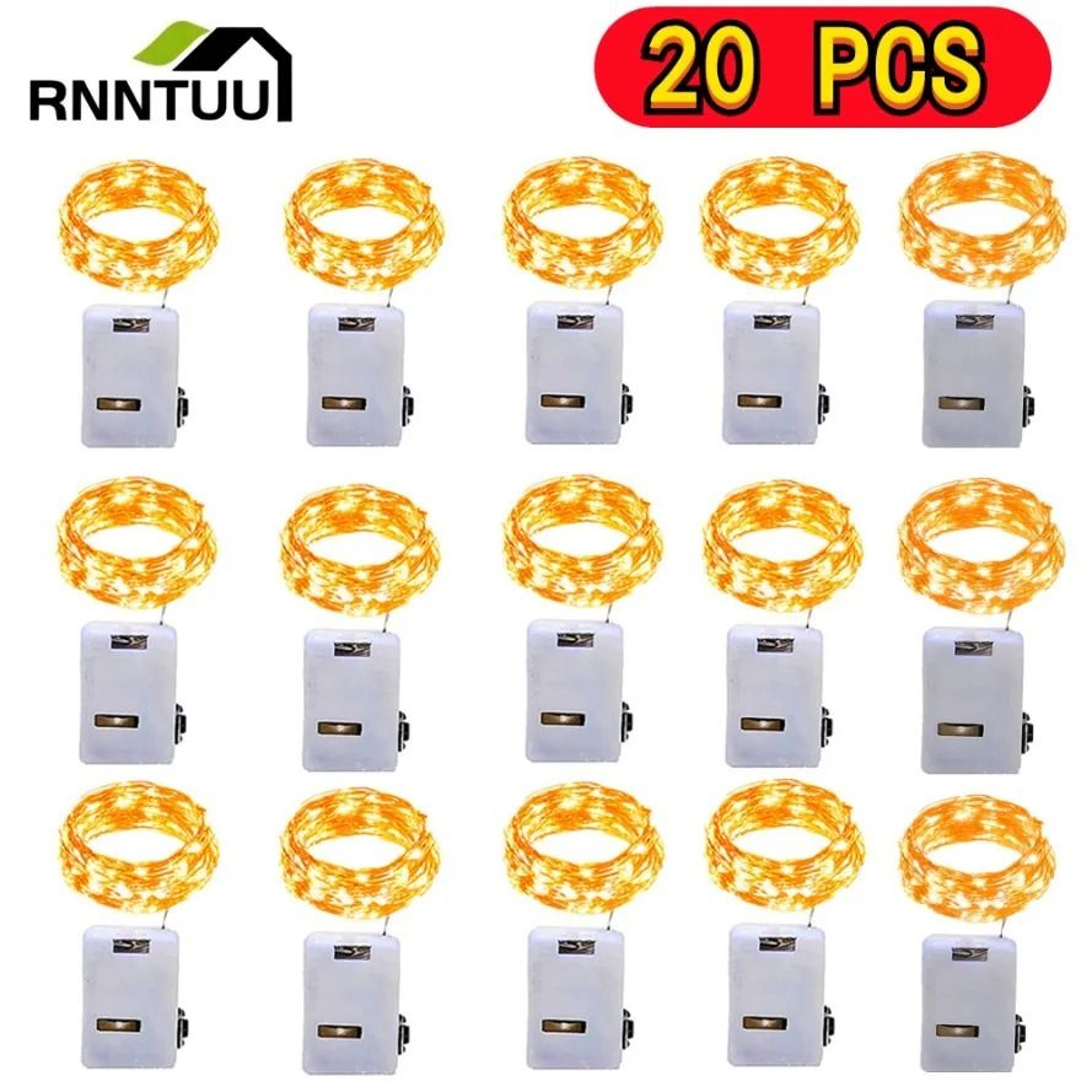 Copper  Silver Wire LED Fairy String Lights BatteryPowered Garland Light For Christmas  Weddings 0