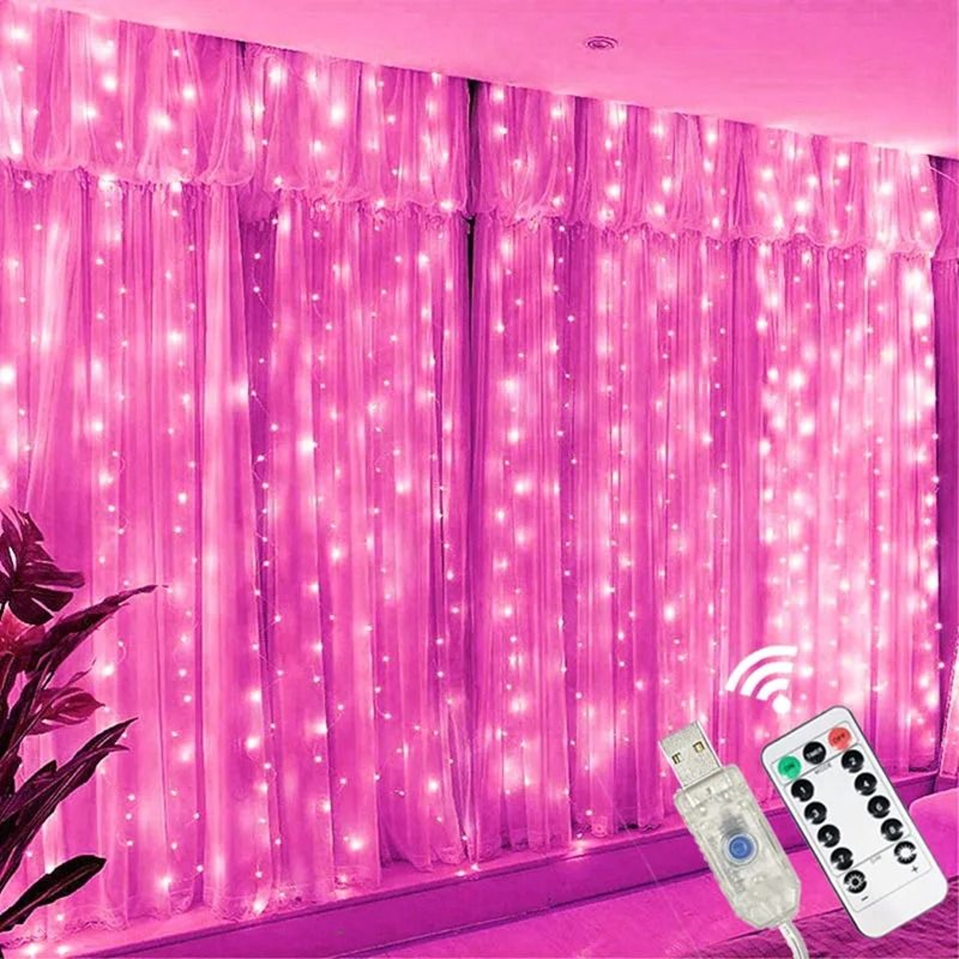 USB LED Remote Control Curtain Lights For Home  Holiday Decor 9