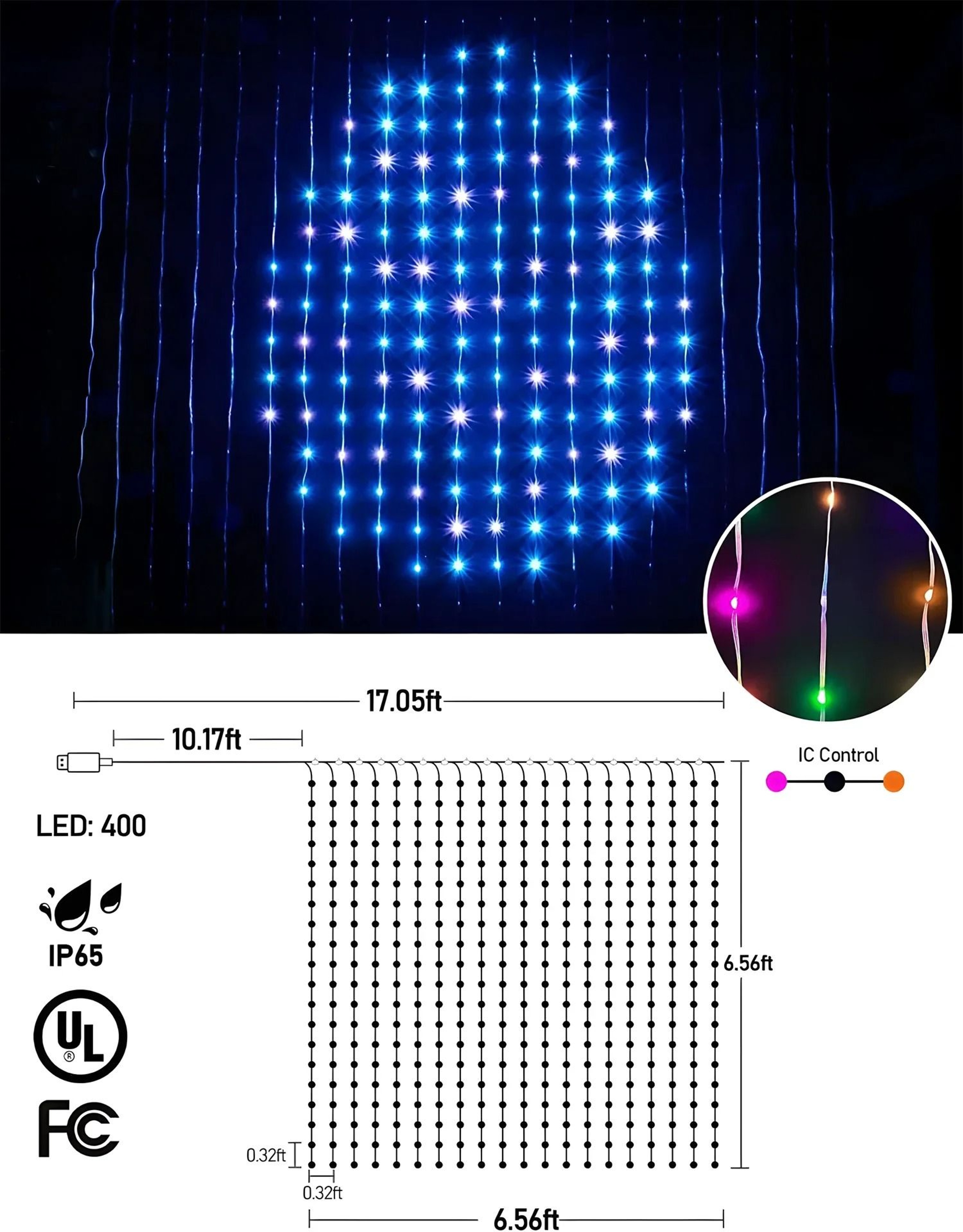 USB Smart RGB LED Curtain Light With App Control  DIY Picture Display 4