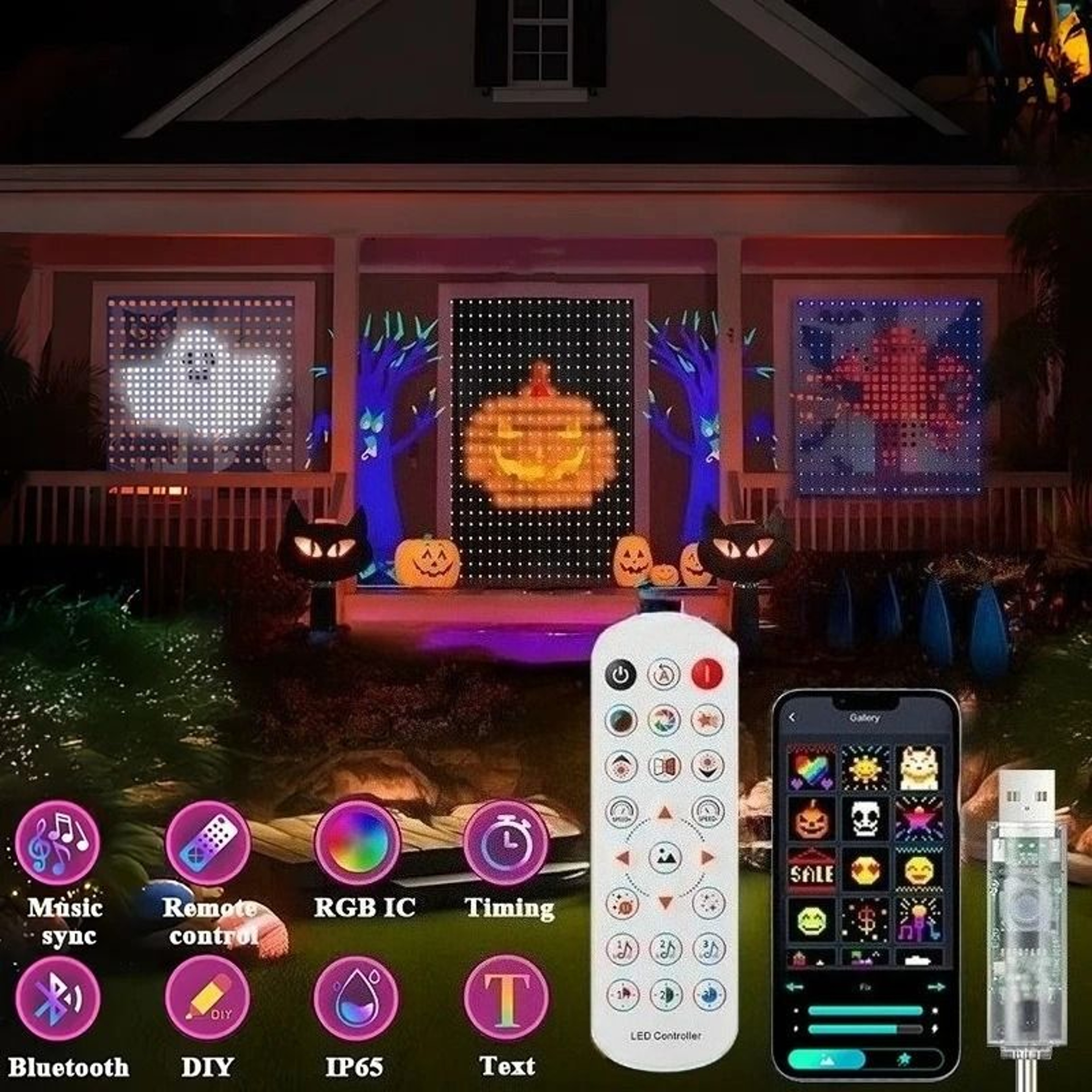 USB Smart RGB LED Curtain Light With App Control  DIY Picture Display 0