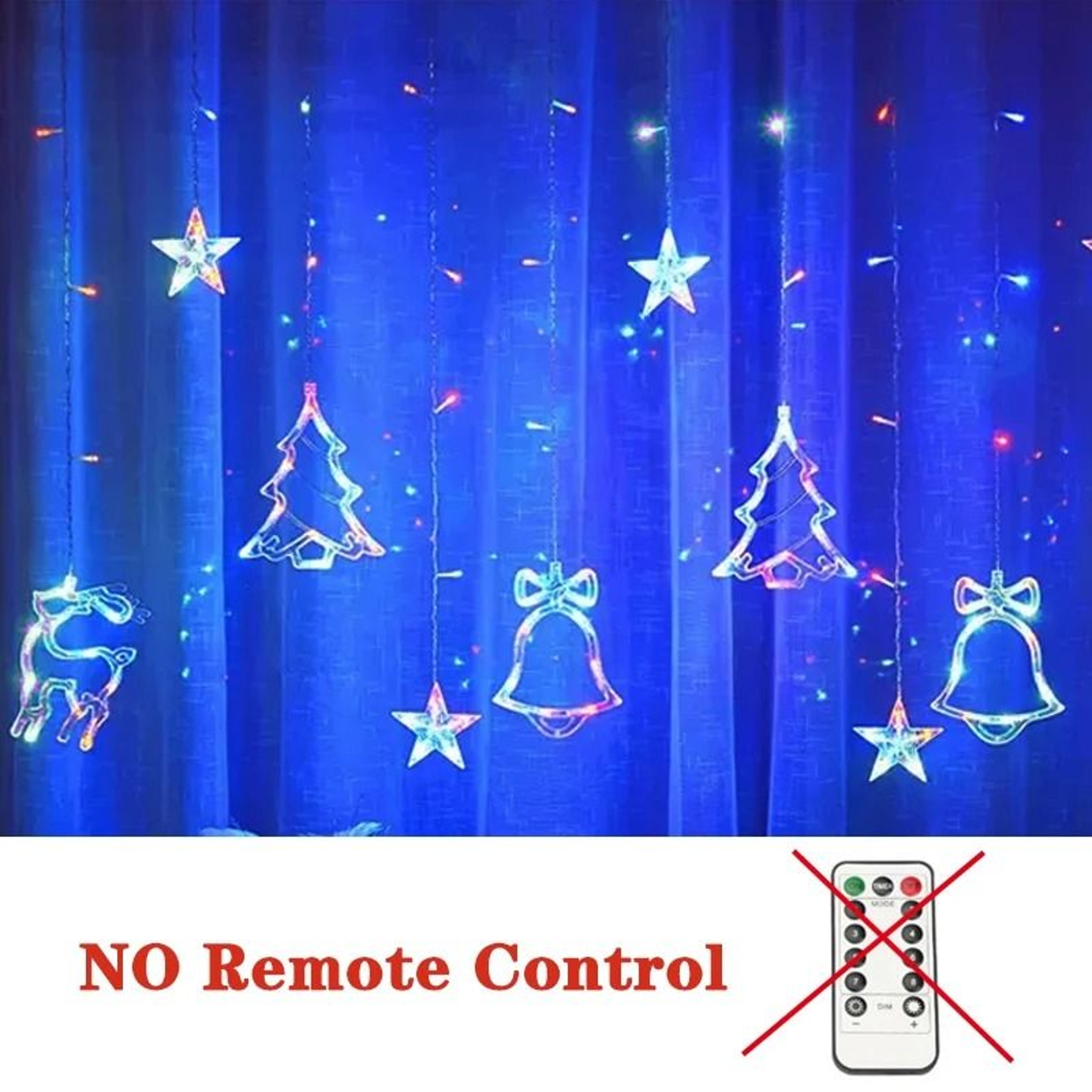 Moon  Star LED Curtain String Lights For Christmas  Holiday Decor 7