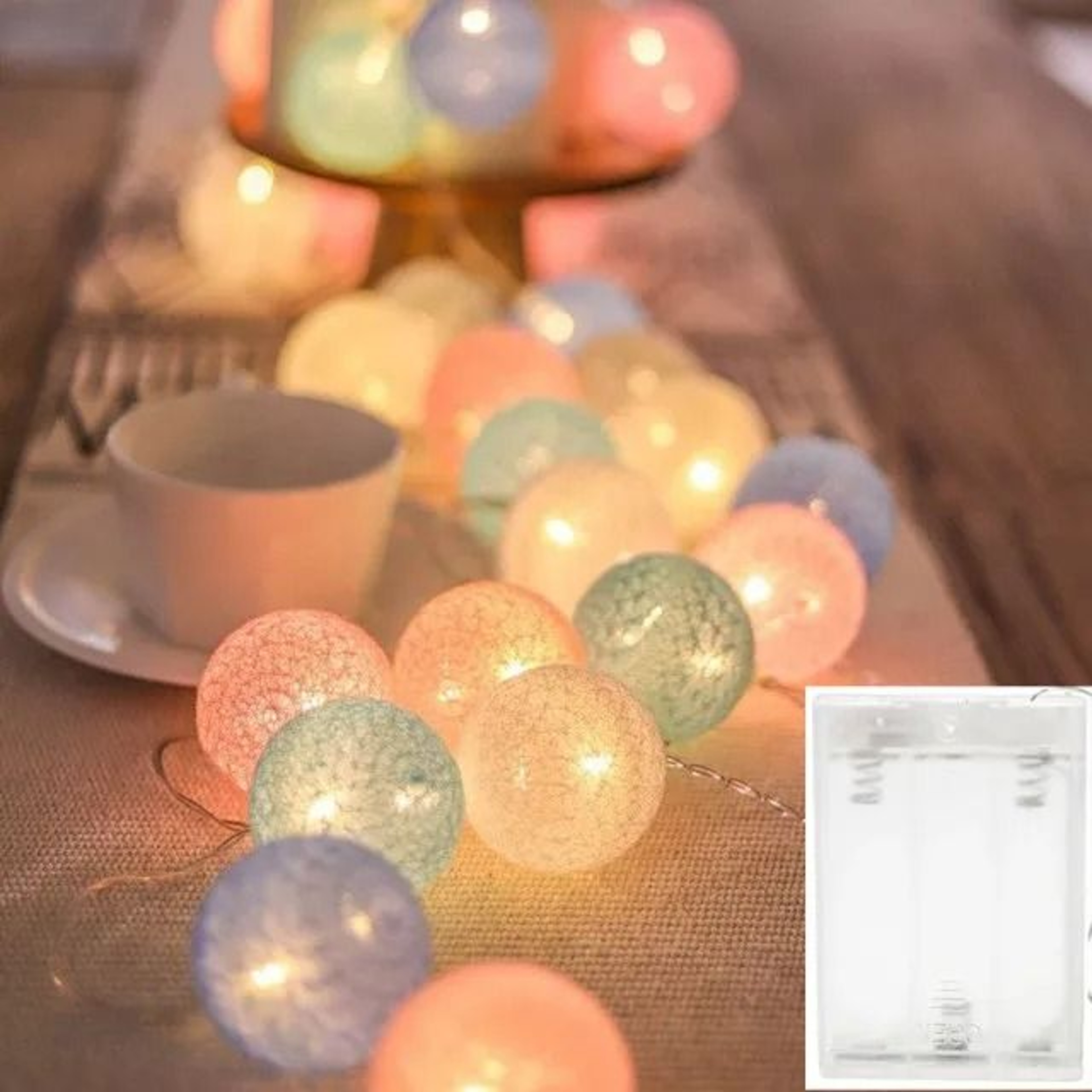 Cotton Ball LED String Lights 102030 LEDs For Bedroom Party  Holiday Decor 11