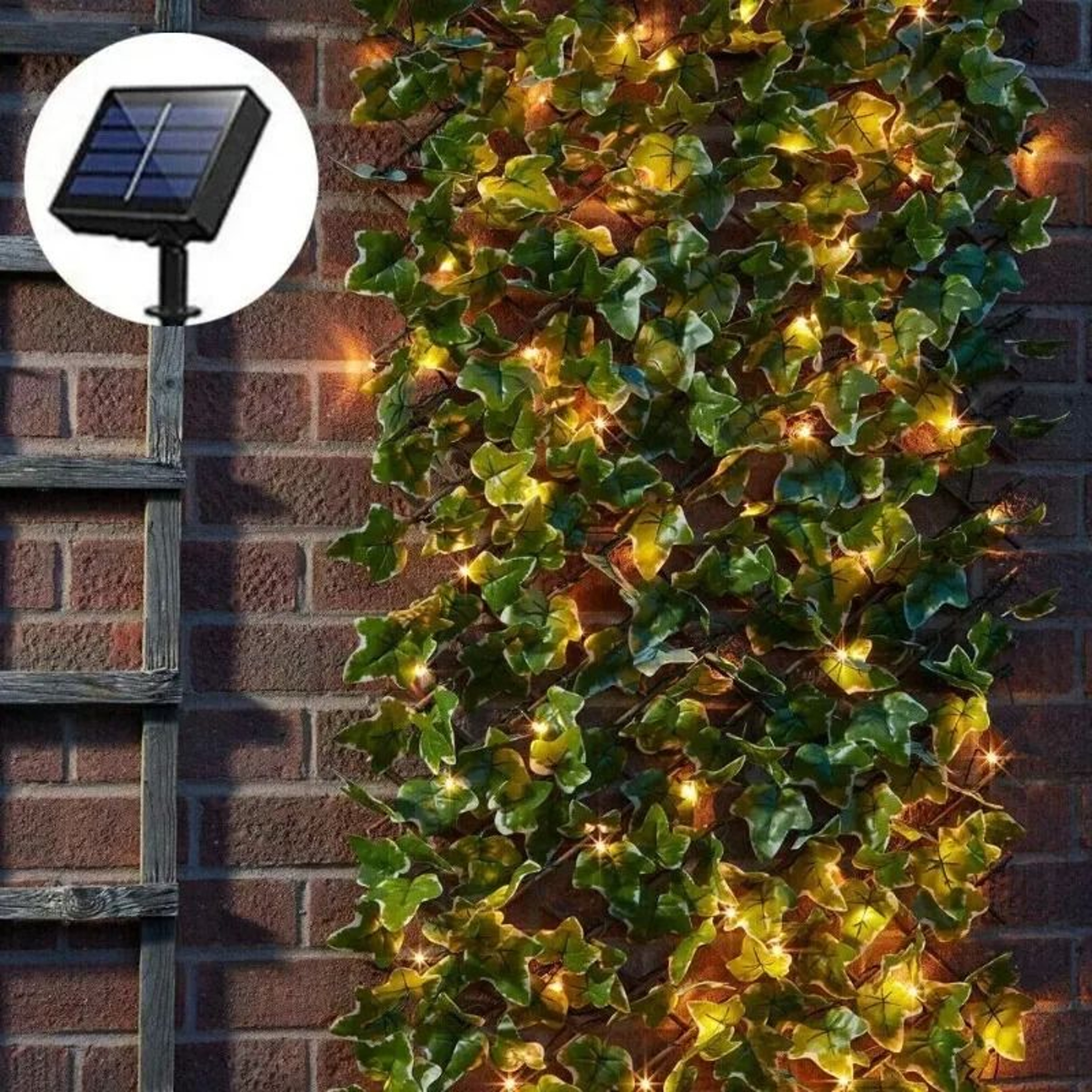 Outdoor Solar Artificial Leaf  Flower Garland LED String Lights For Garden Patio  Wedding Decor 1
