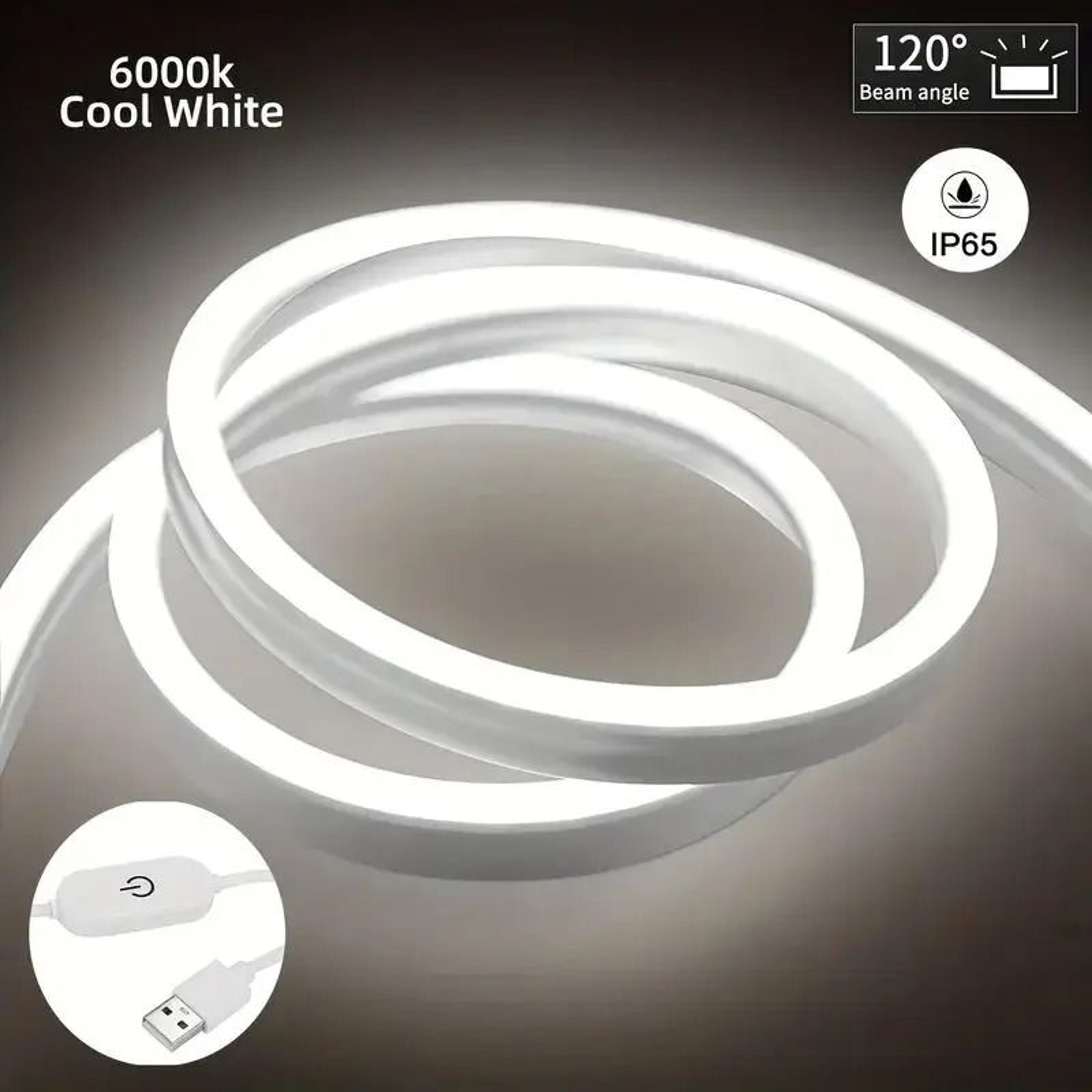 5V USB Touch Sensor Dimmable Flexible Silicone LED Neon Strip Light For Bedroom  DIY Accent Decor 6