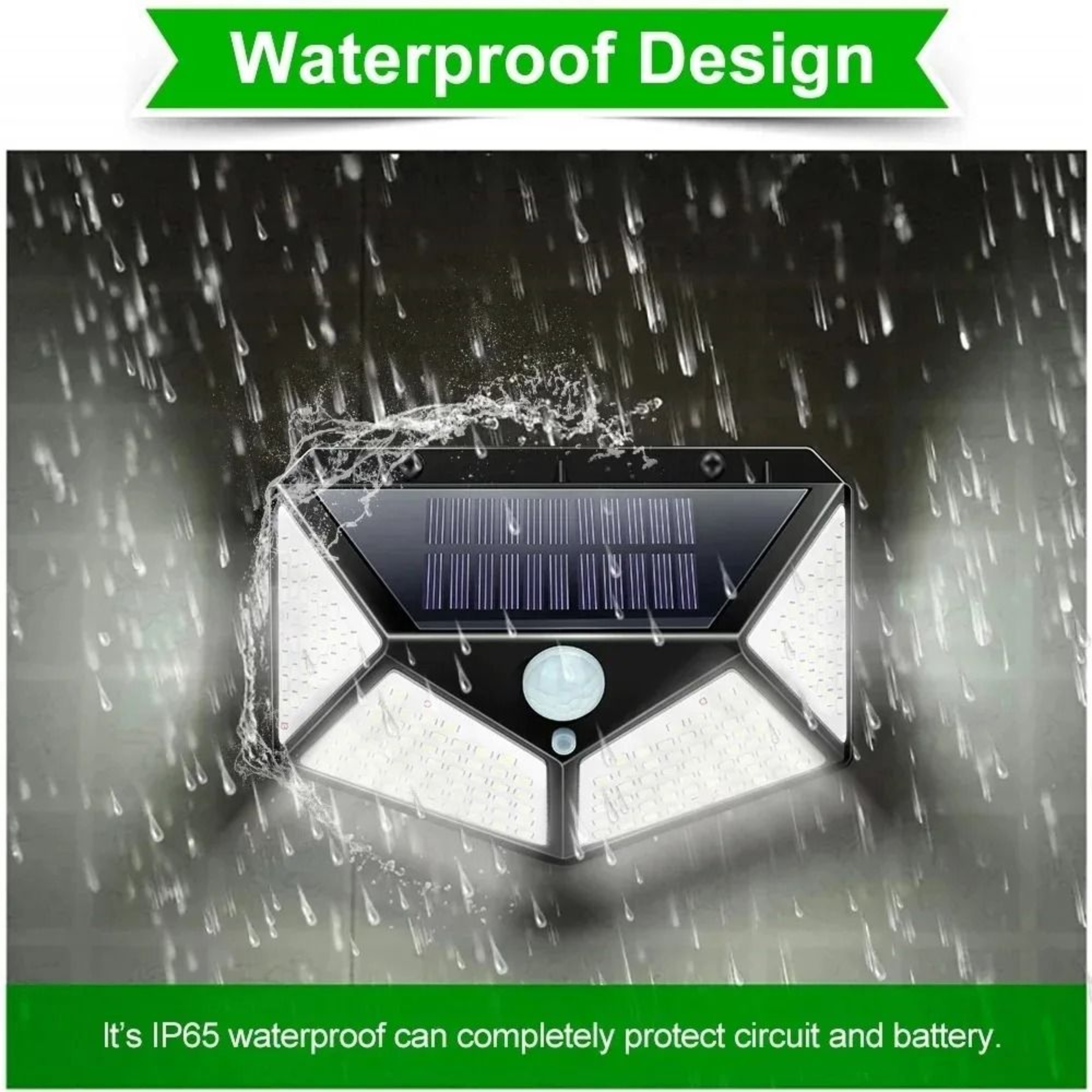 100 LED Solar Outdoor Motion Sensor Wall Security Lights IP65 Waterproof 3Mode Yard Floodlight Mult 3