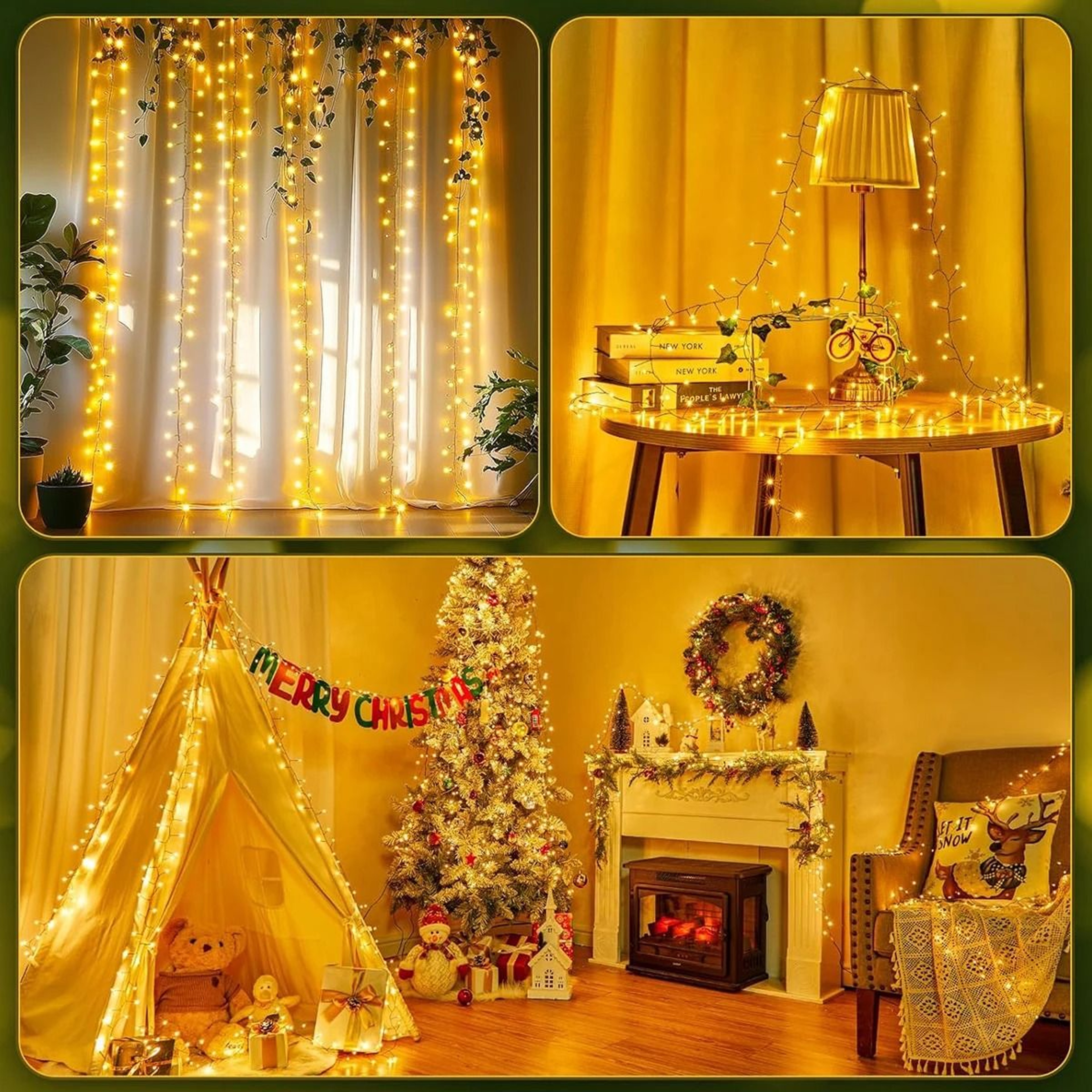 6M75M Outdoor LED Cluster Firecracker String Lights HighDensity Christmas Fairy Garland For Tree  P 5