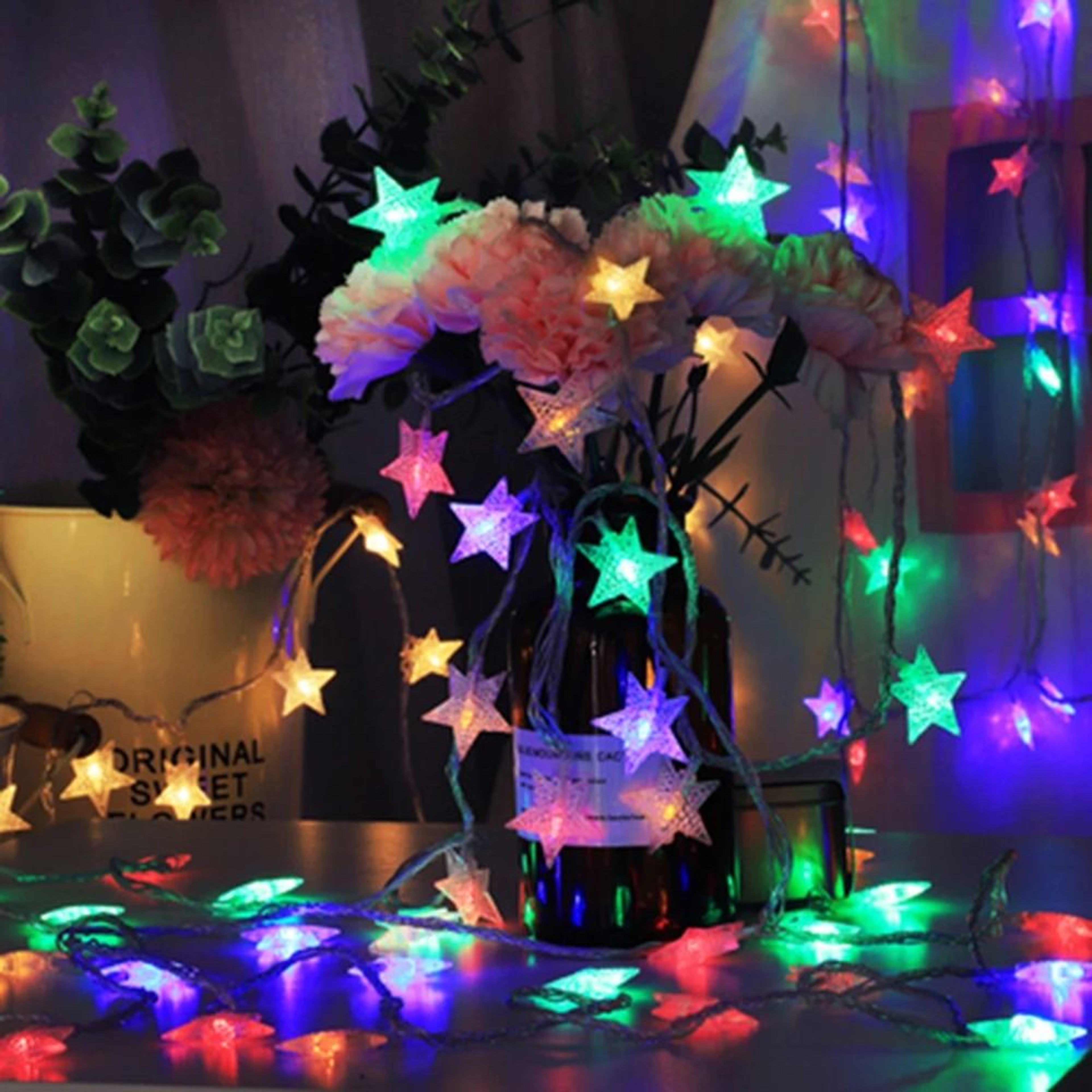 Starry LED Star String Lights USB  Battery Operated Fairy Lights Garland For Party Wedding Patio  C 2