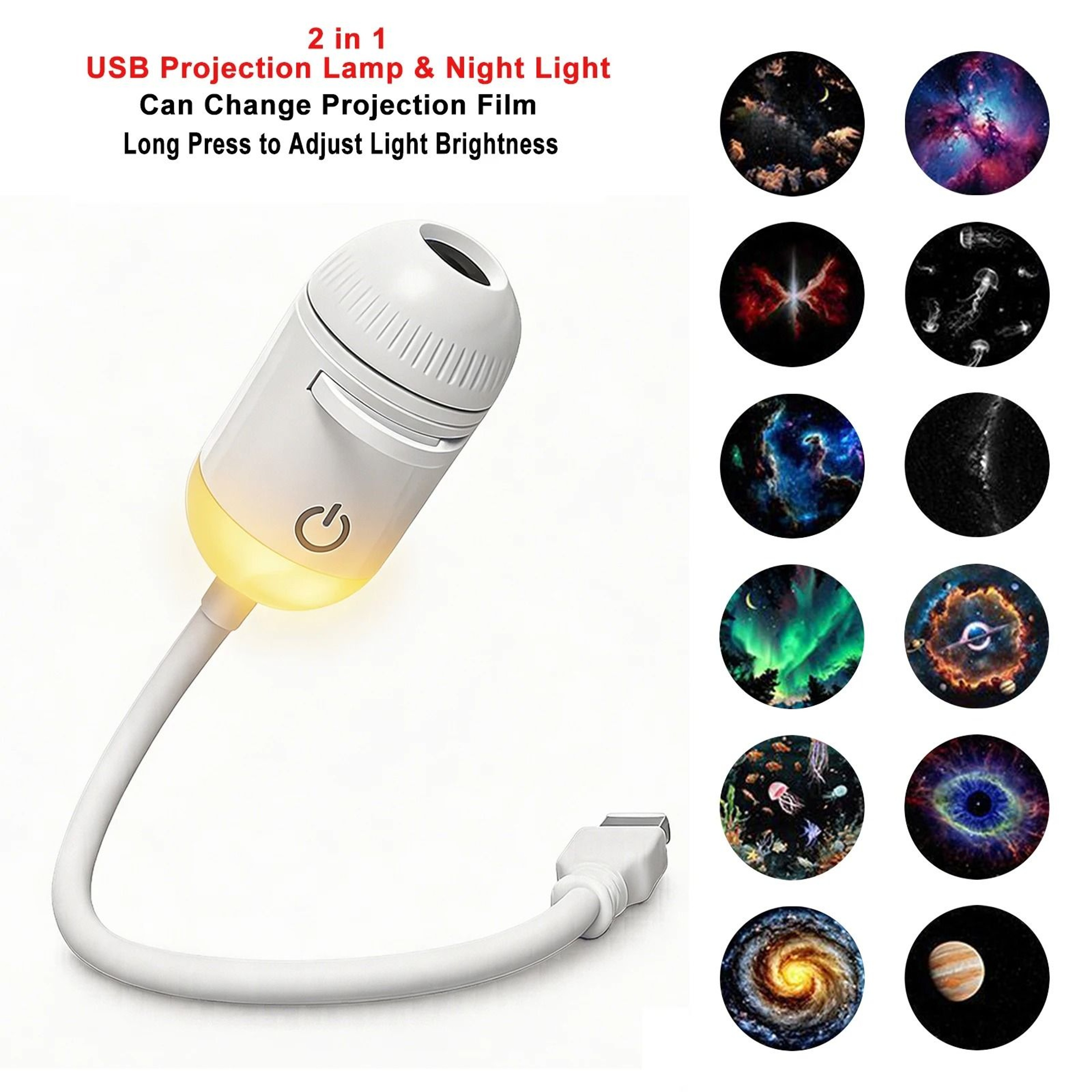 MultiScene Car Ambient Projection Light Large Range Adjustable Focus Roof Starry Atmosphere Lamp 17