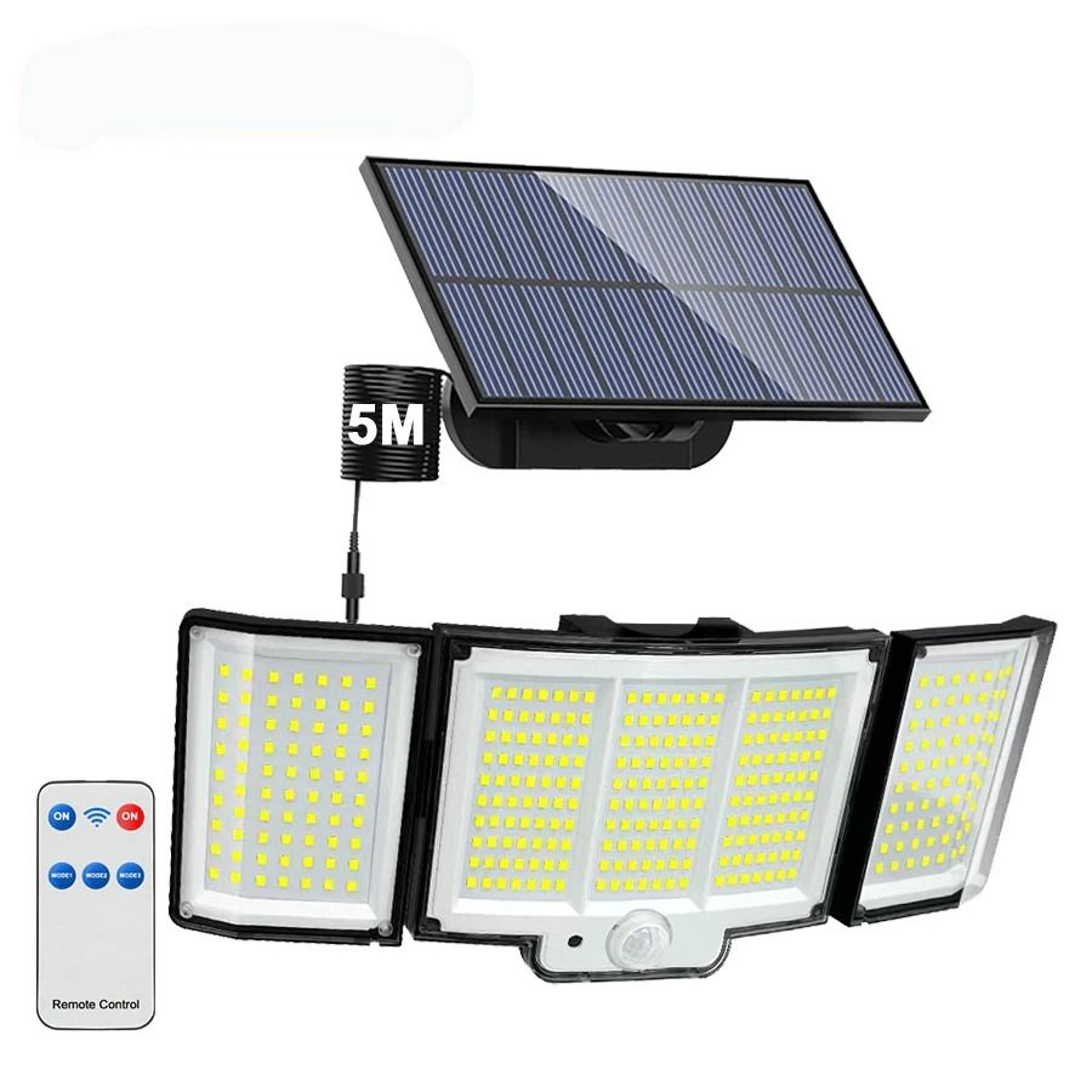 Outdoor LED Solar Motion Sensor Wall Spotlight IP65 Waterproof Security Street Lamp With 3 Lighting 7