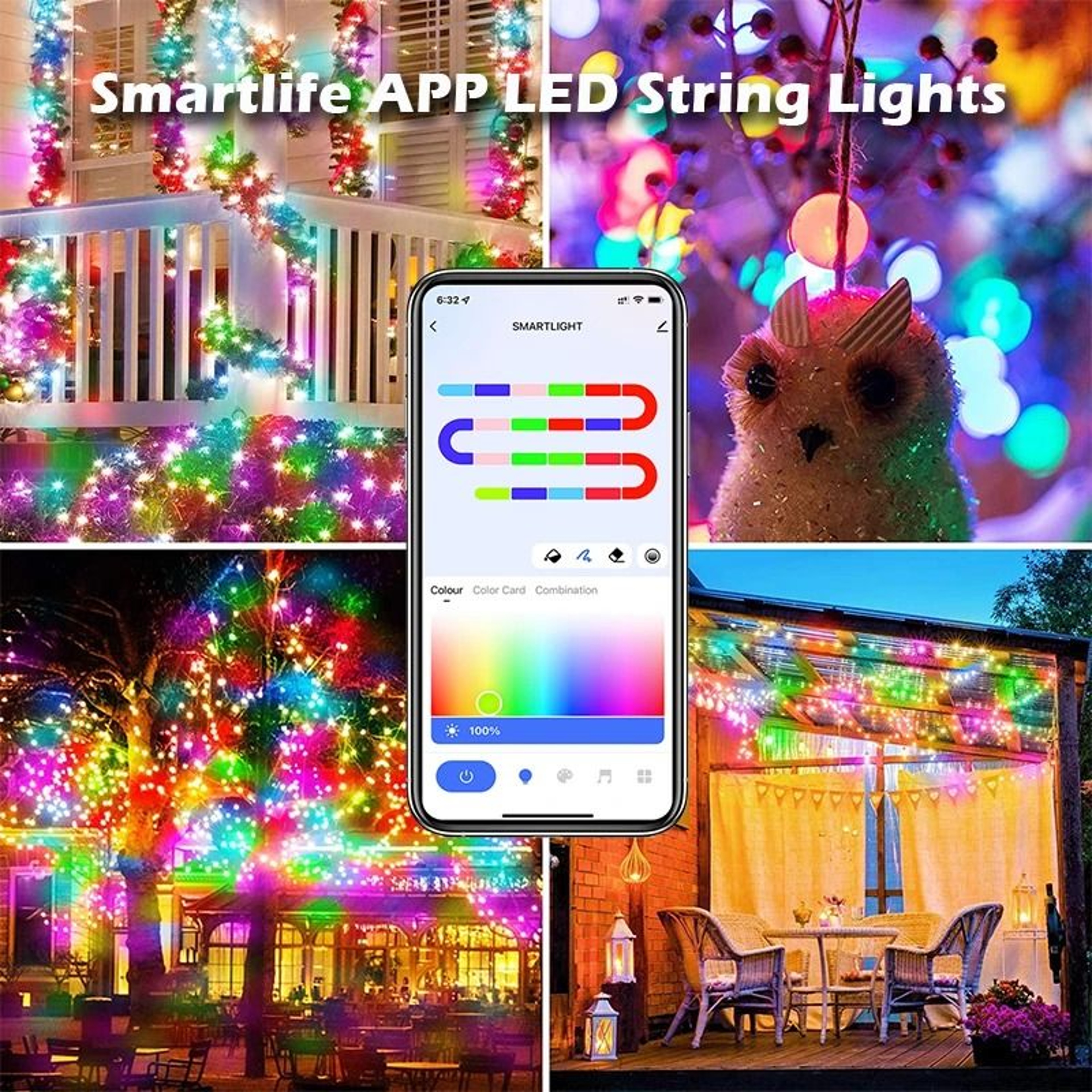 Tuya WiFi Smart USB RGBIC LED String Christmas Lights WS2812B Addressable Dream Color Fairy Lights  4