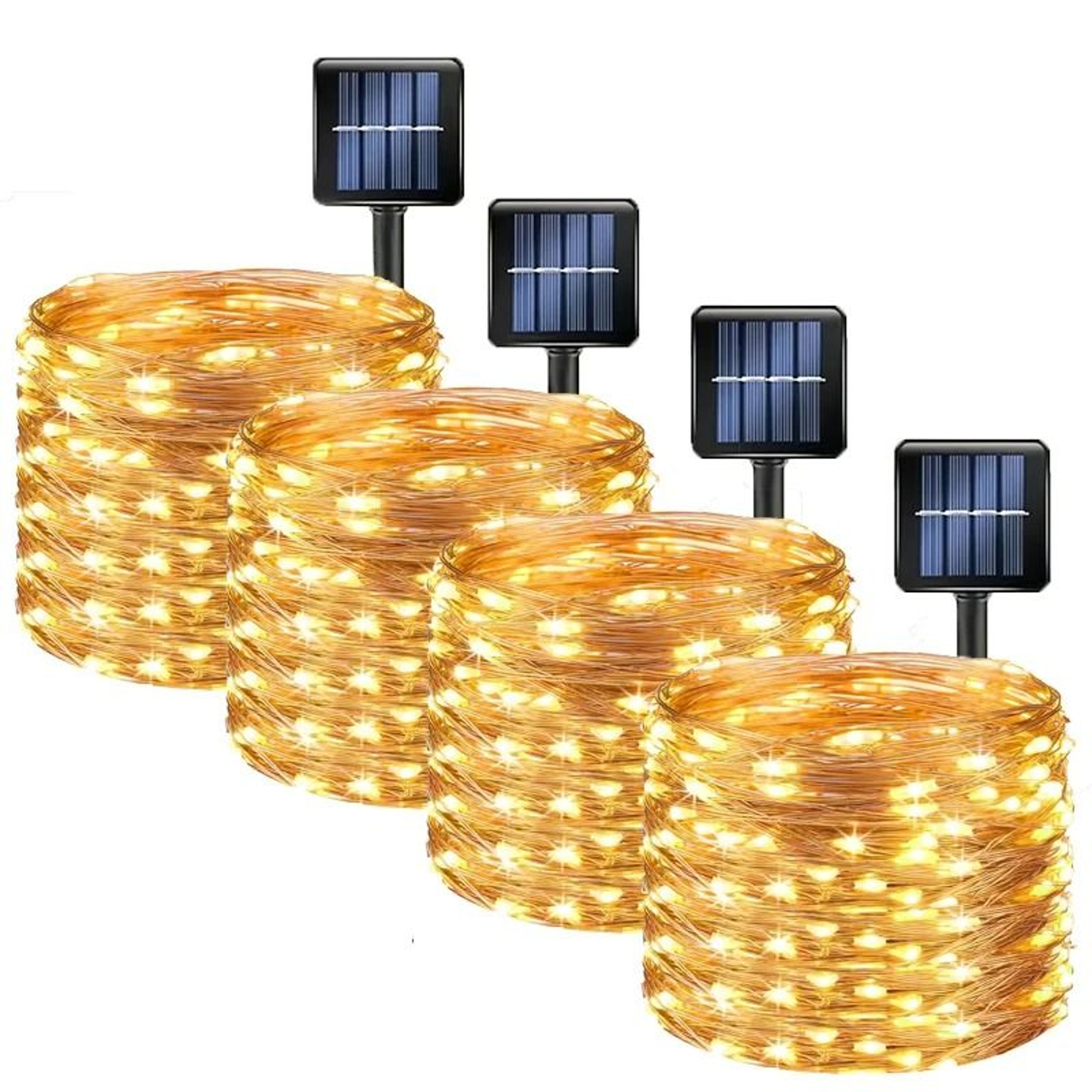 Solar Outdoor Copper Wire LED String Lights Warm Light Fairy Light Garland For Garden Trees Patio   7