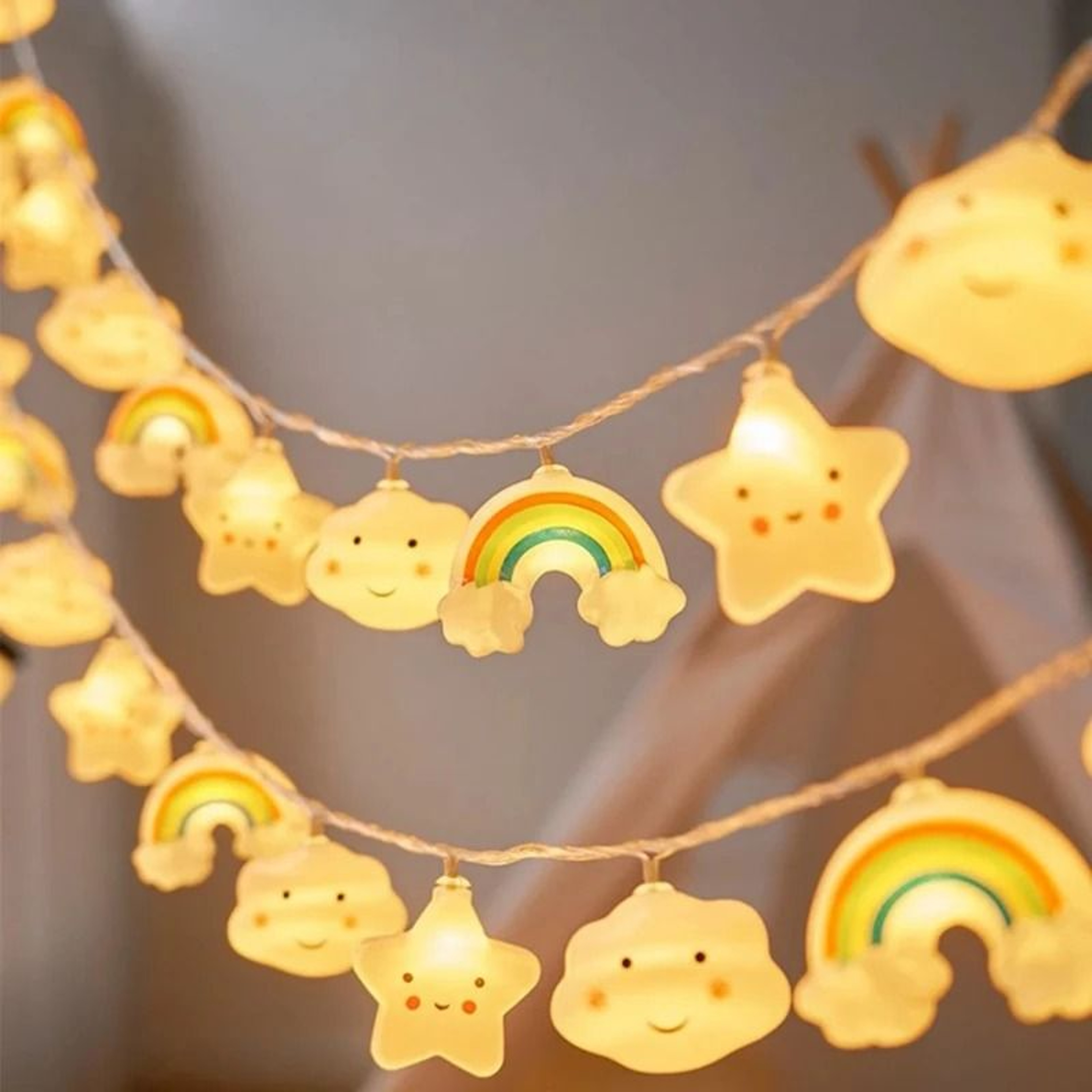 Rainbow Star  Cloud LED Fairy Lights Battery Powered Nursery  Bedroom Decor 3