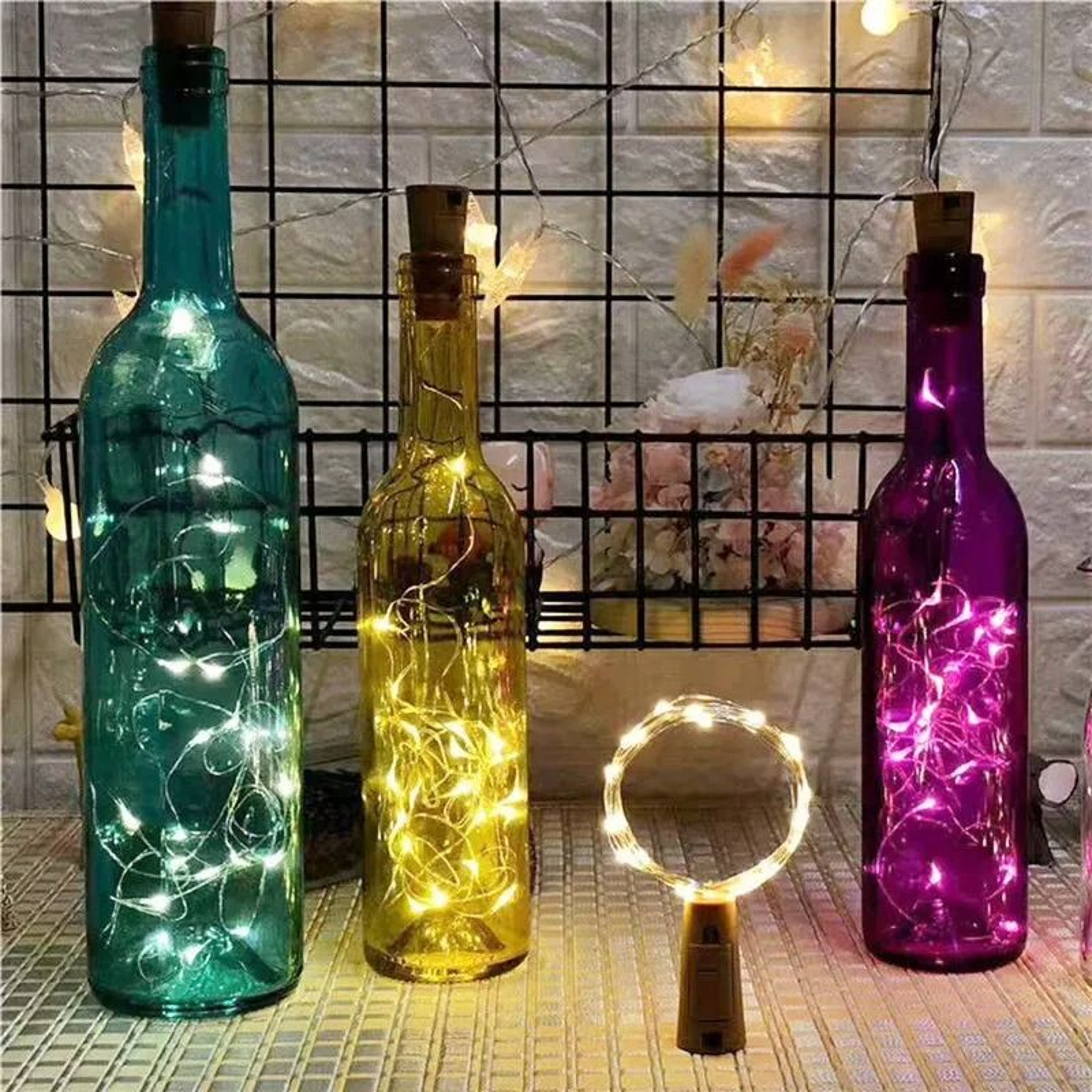 5Pack LED Wine Bottle Cork String Lights Copper Wire Fairy Garland For Bar  Party Decor 4
