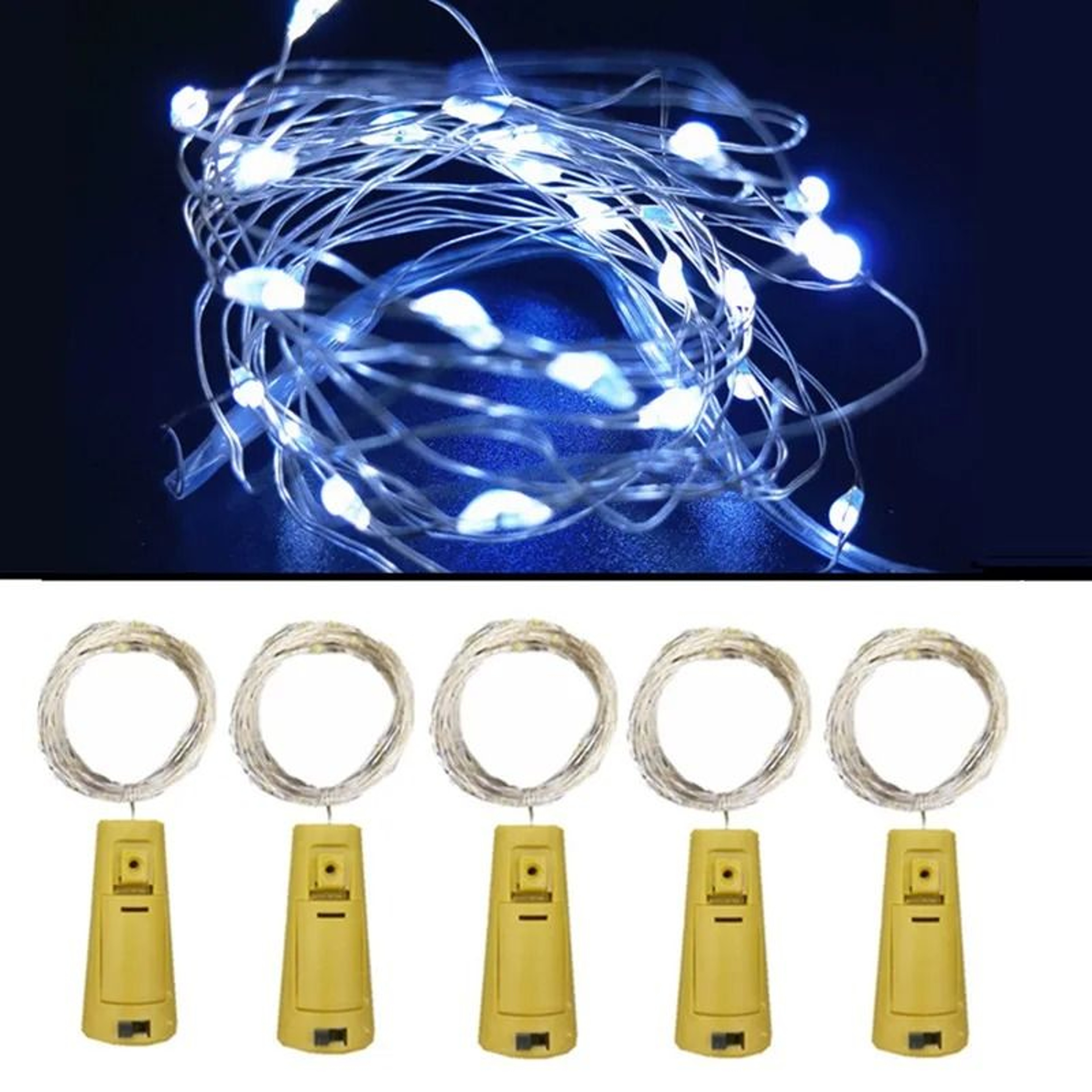 5Pack LED Wine Bottle Cork String Lights Copper Wire Fairy Garland For Bar  Party Decor 7