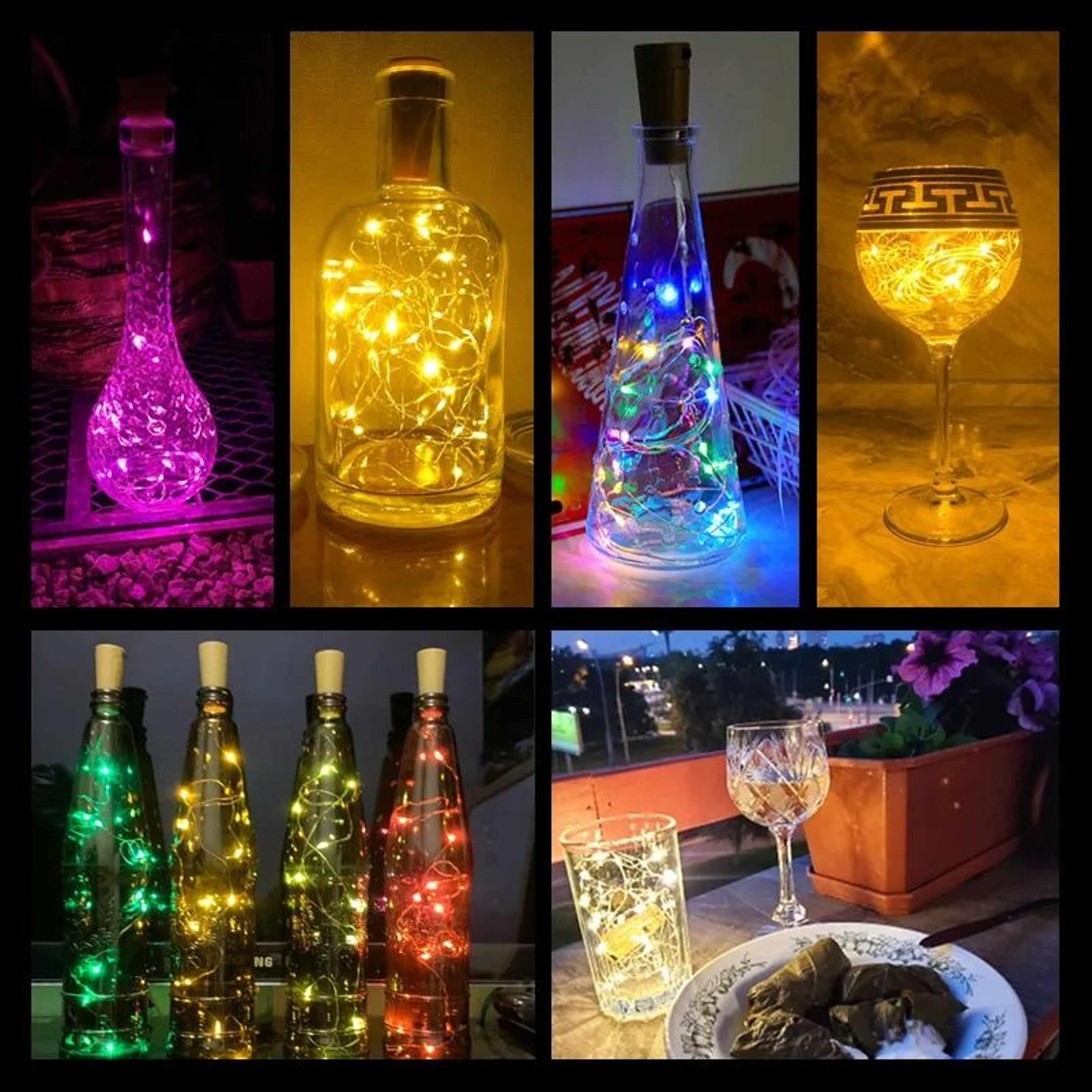 5Pack LED Wine Bottle Cork String Lights Copper Wire Fairy Garland For Bar  Party Decor 3