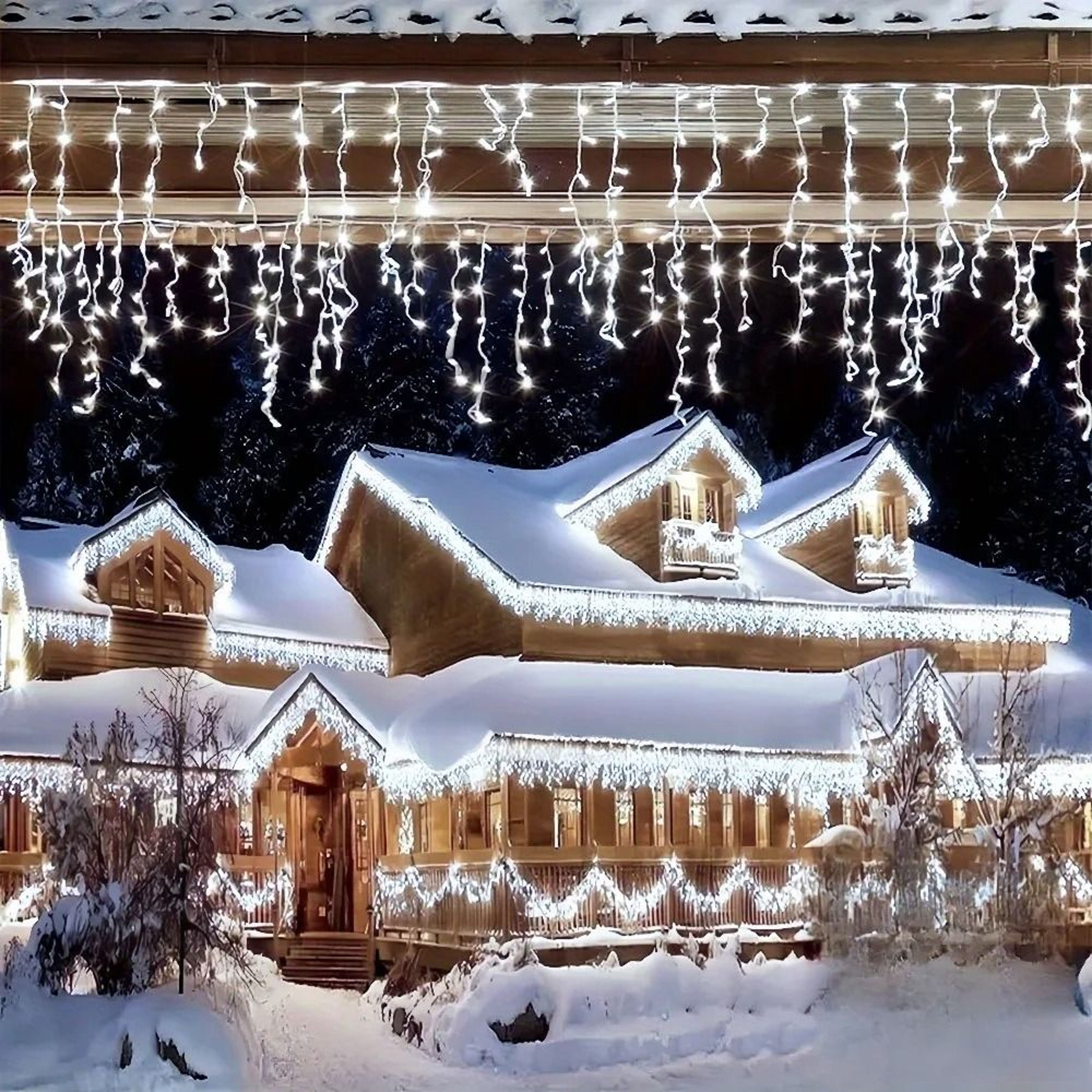 USB Icicle Curtain LED String Lights 8Mode Indoor Garland For Wedding  Bedroom 7