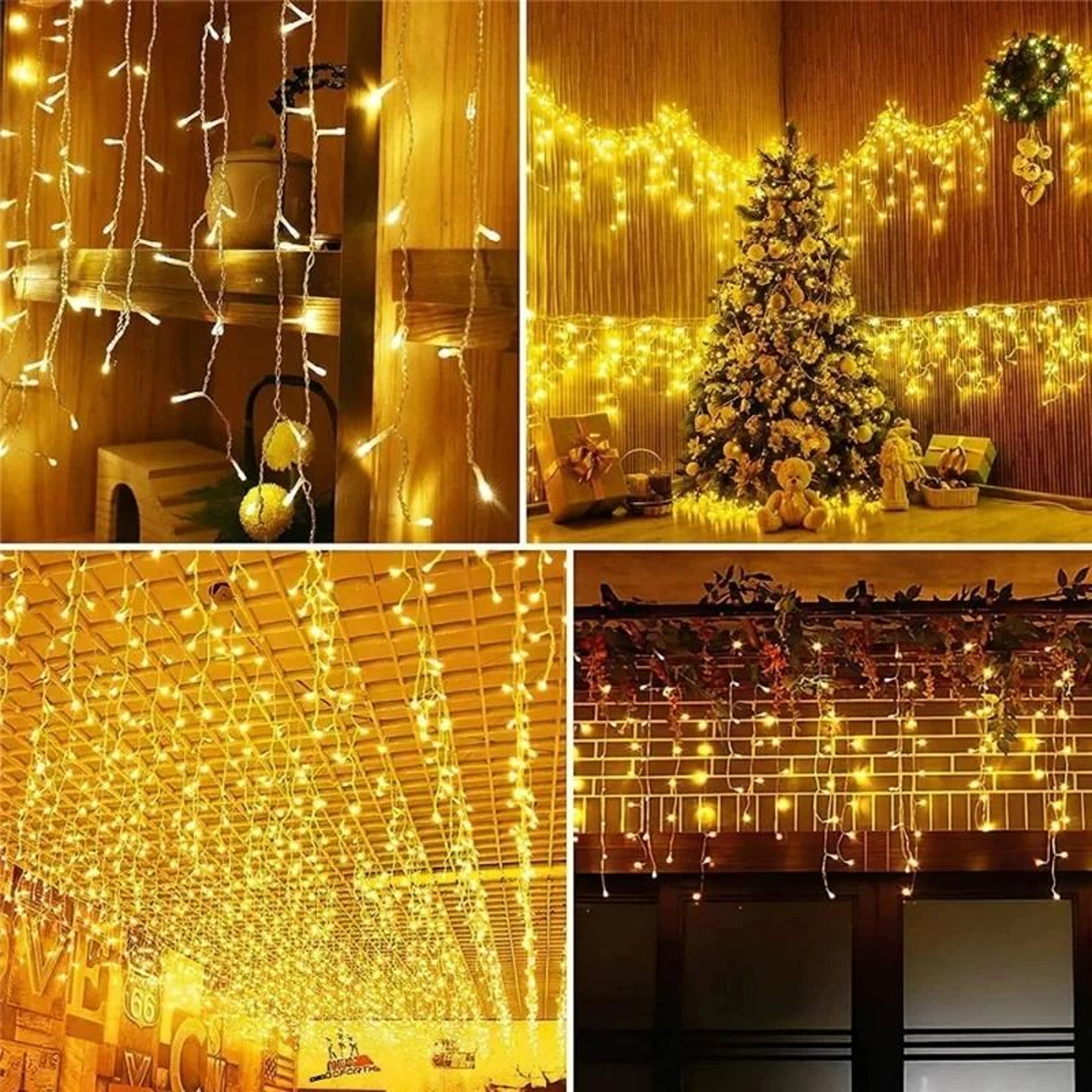 USB Icicle Curtain LED String Lights 8Mode Indoor Garland For Wedding  Bedroom 4
