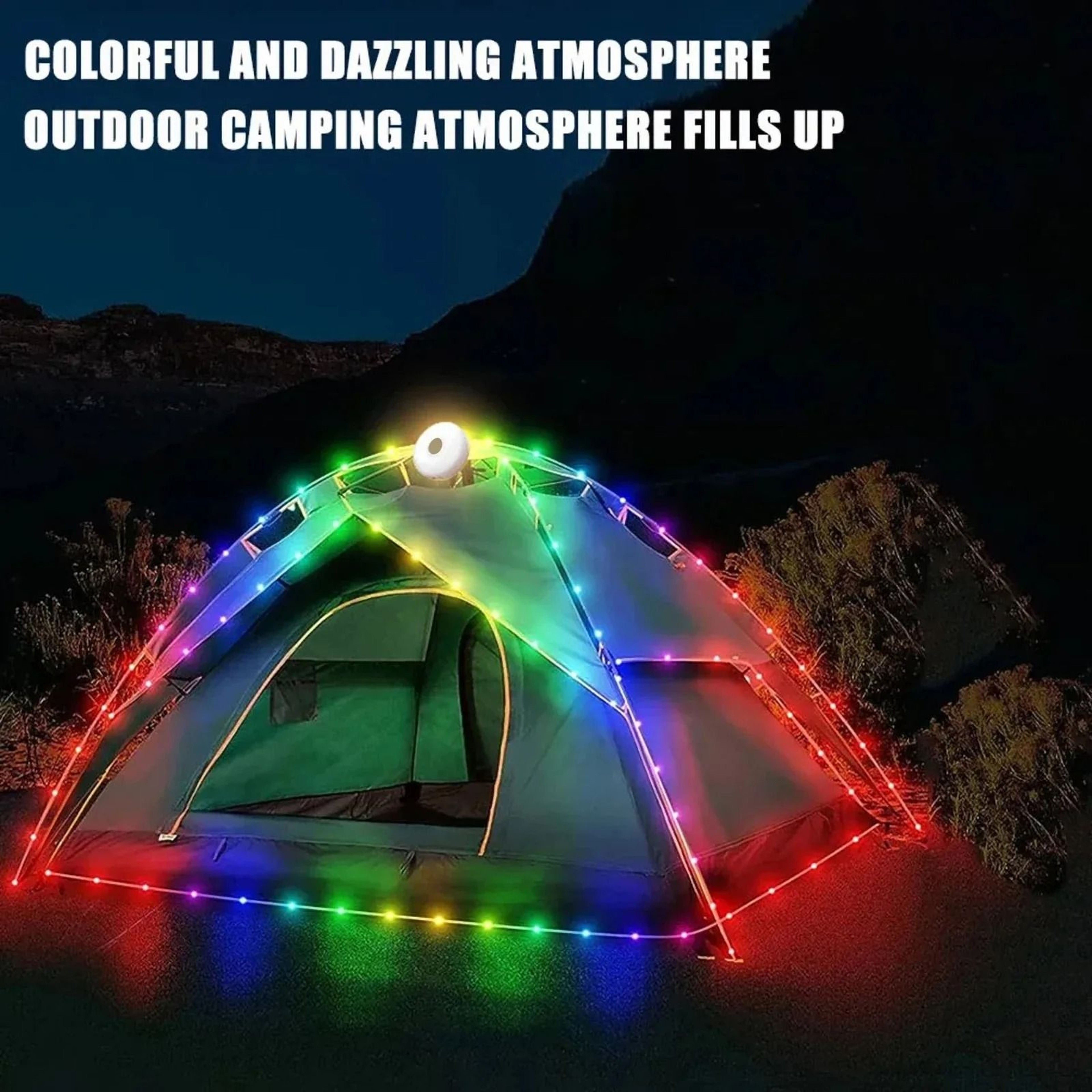 2in1 Waterproof Stowable Camping String Lights With USB Charging 2