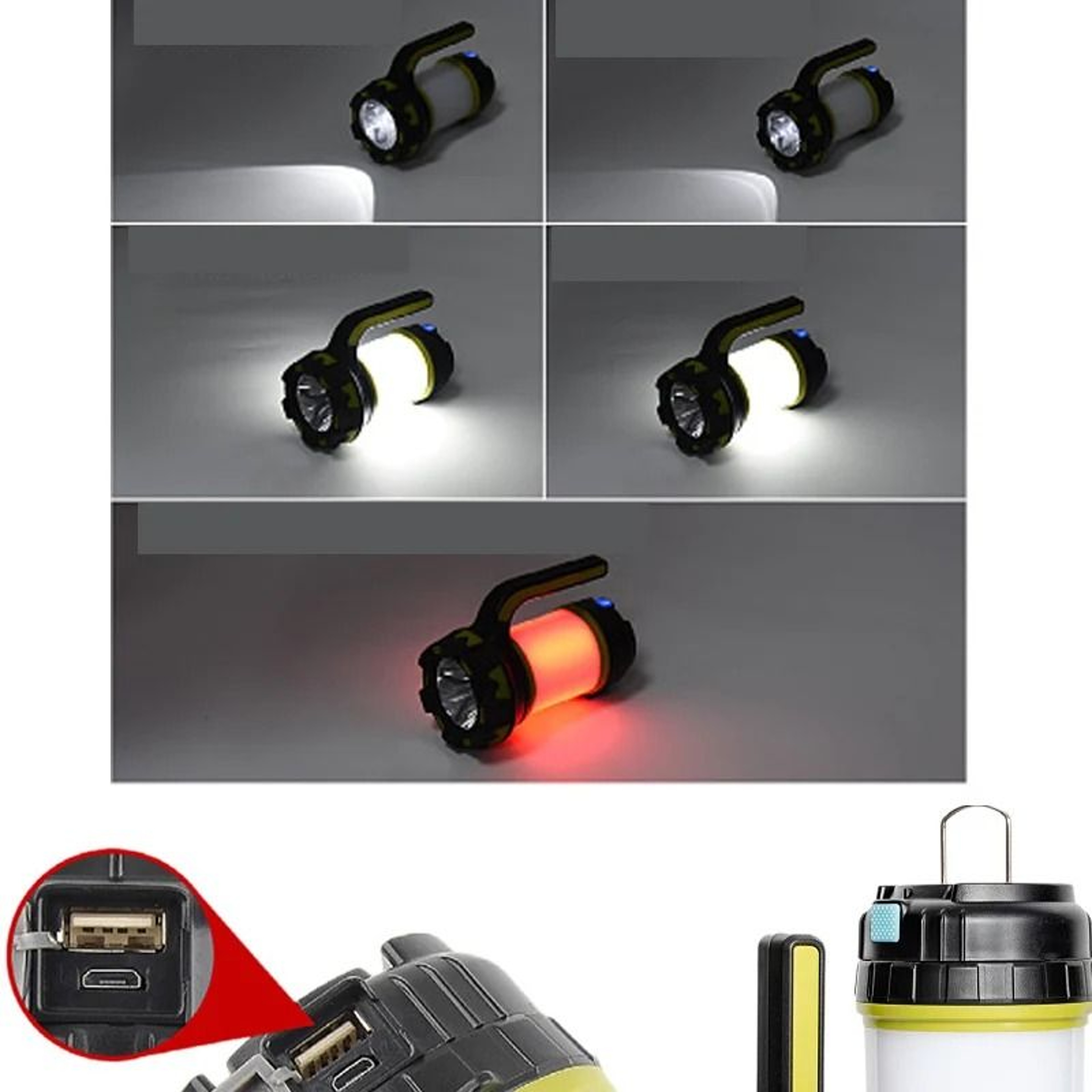 8000 Lumen USB Rechargeable LED Searchlight  Camping Lantern 4