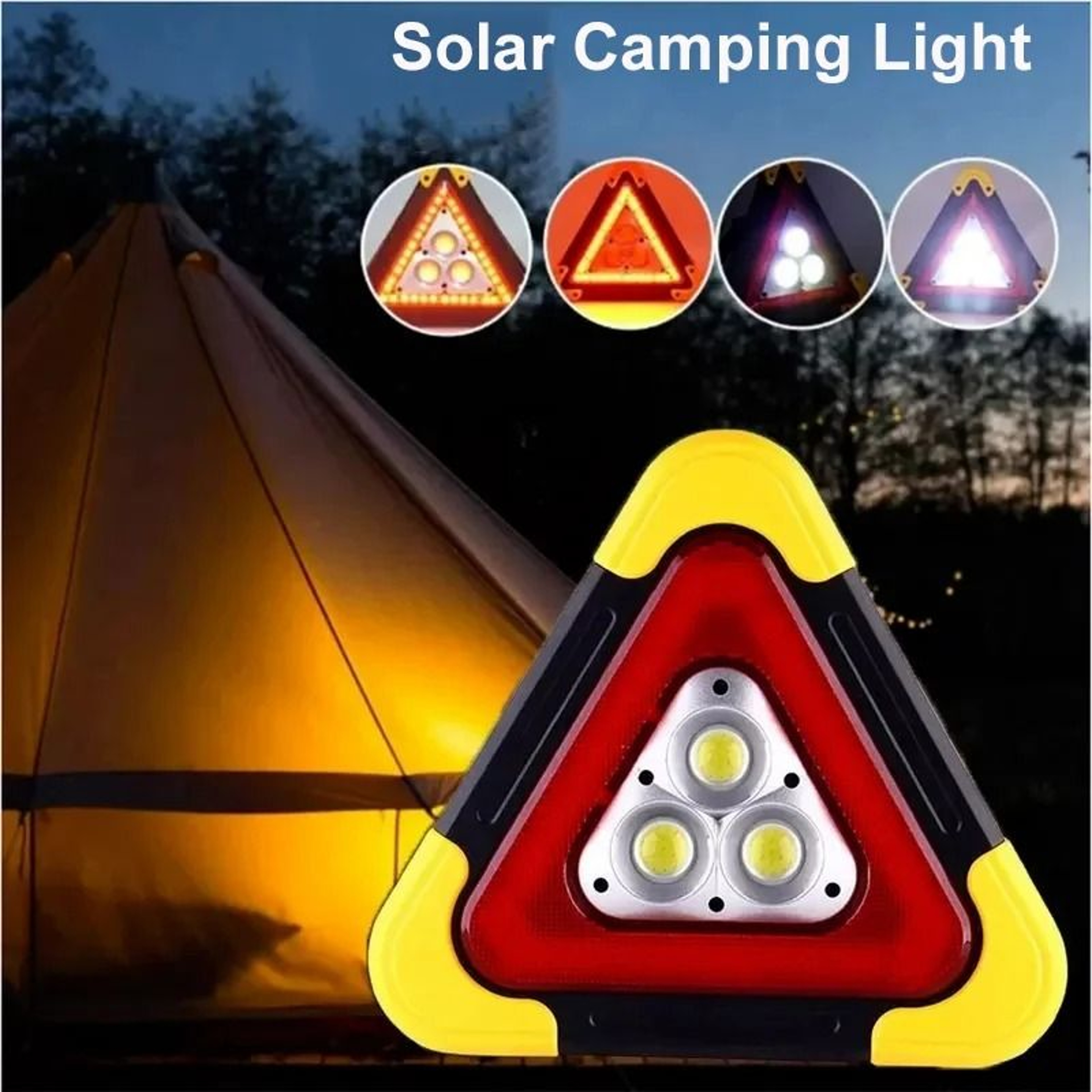 3in1 Solar Emergency Triangular Warning Light  Breakdown Hazard Alarm Lamp 4
