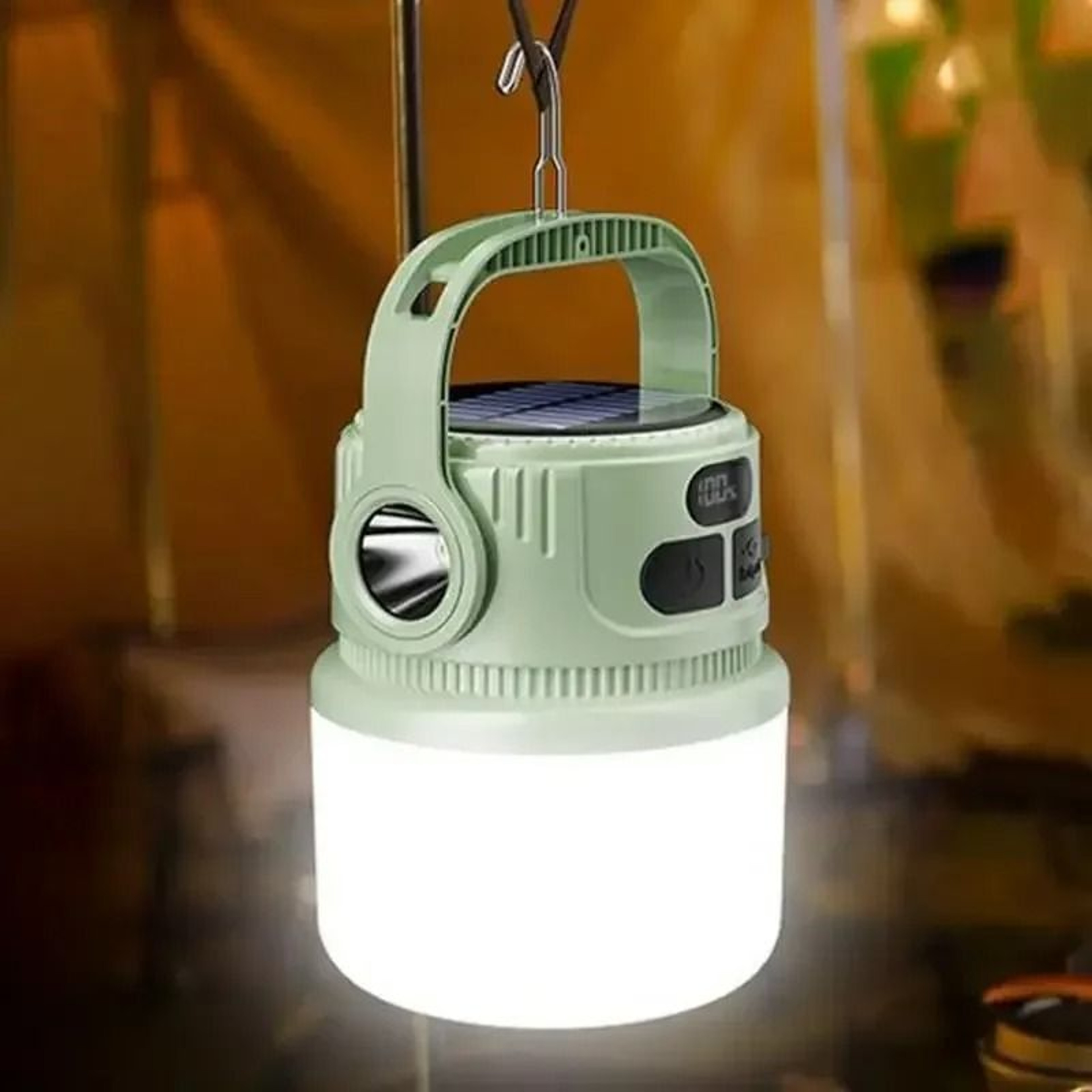 Portable Solar Rechargeable LED Camping Flashlight  Outdoor Tent Lantern 2