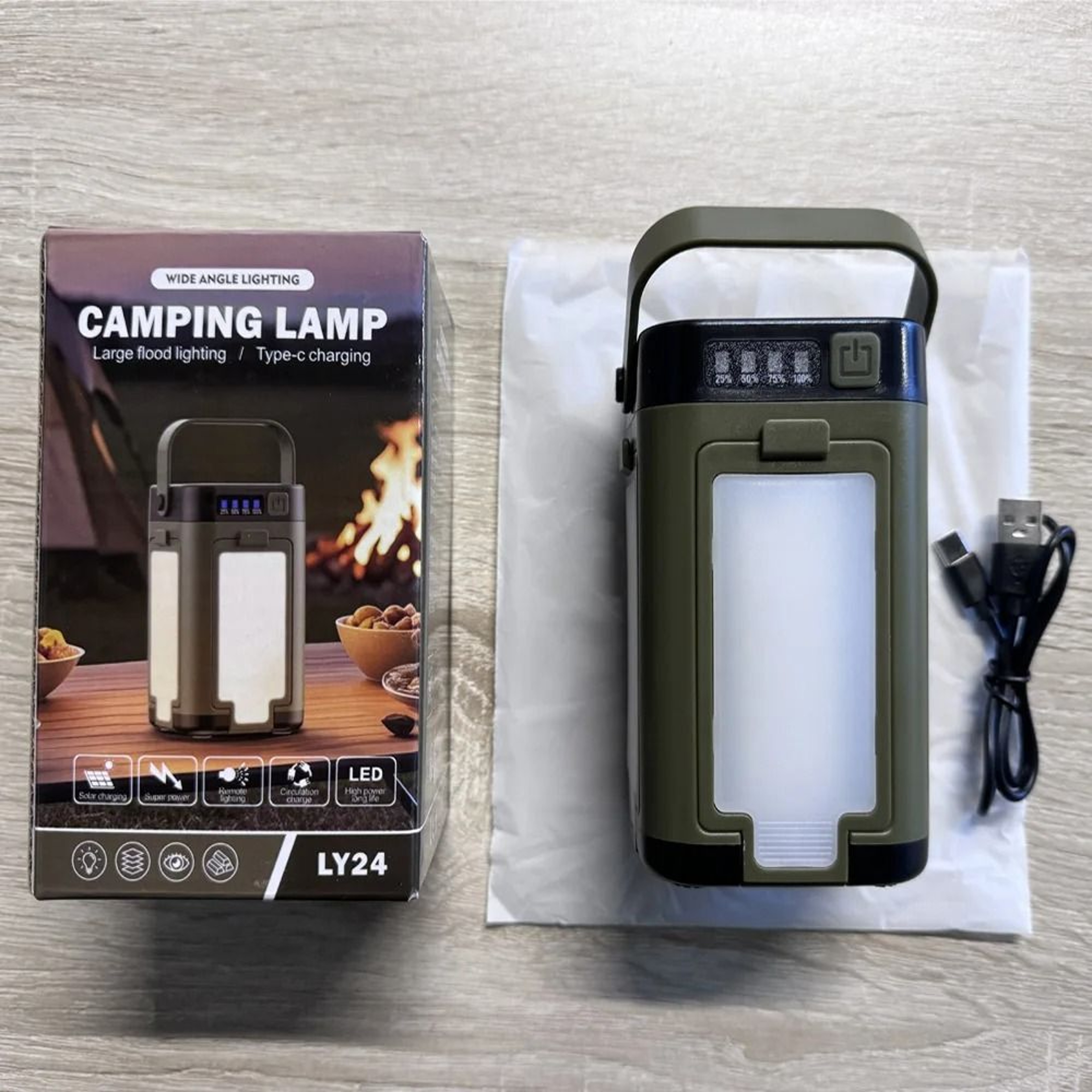 Solar Rechargeable Camping Light  Portable Hanging Tent Lantern With 2000mAh Battery 0
