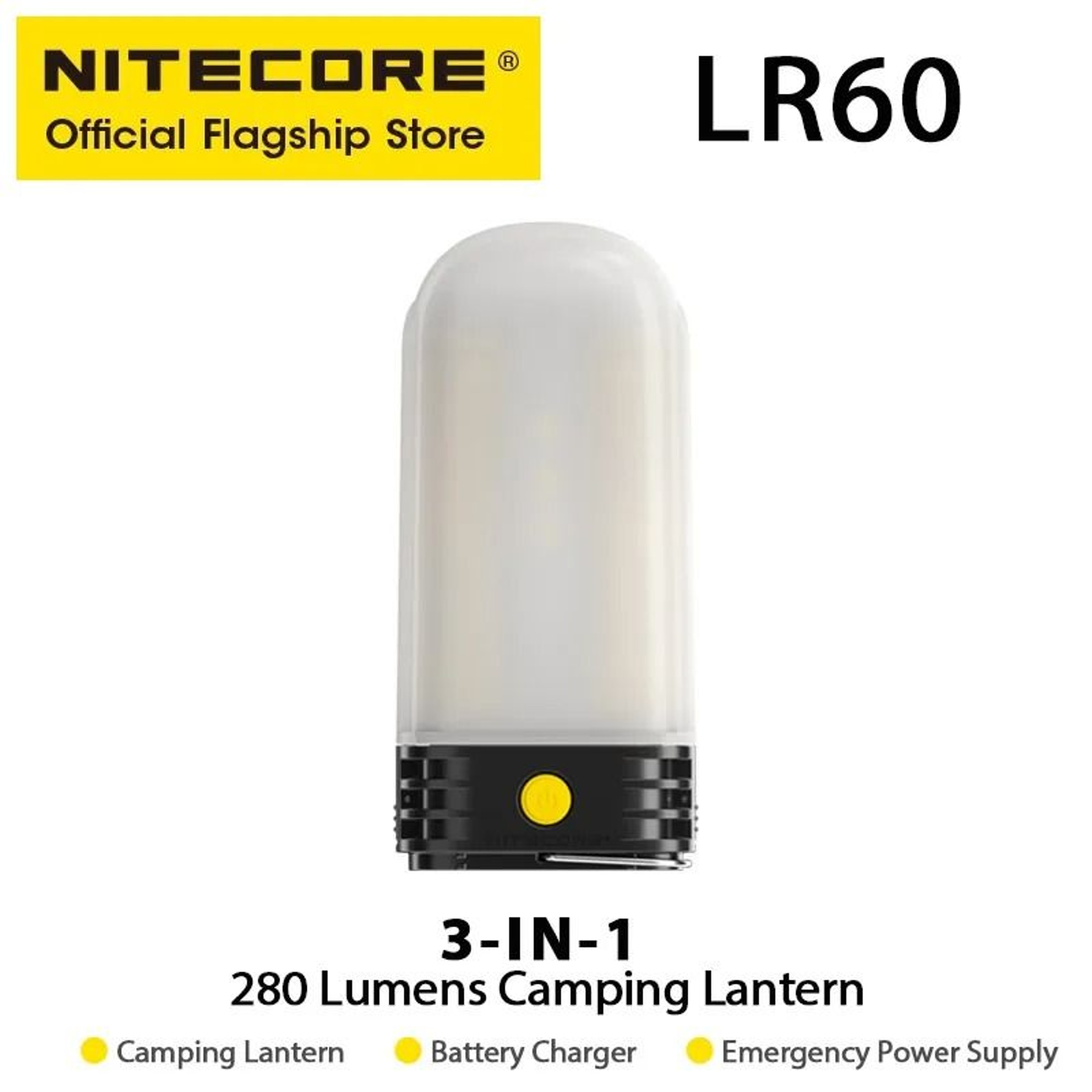 NITECORE LR60 280Lumen USBC Rechargeable Camping Lantern  Emergency Power Station 0