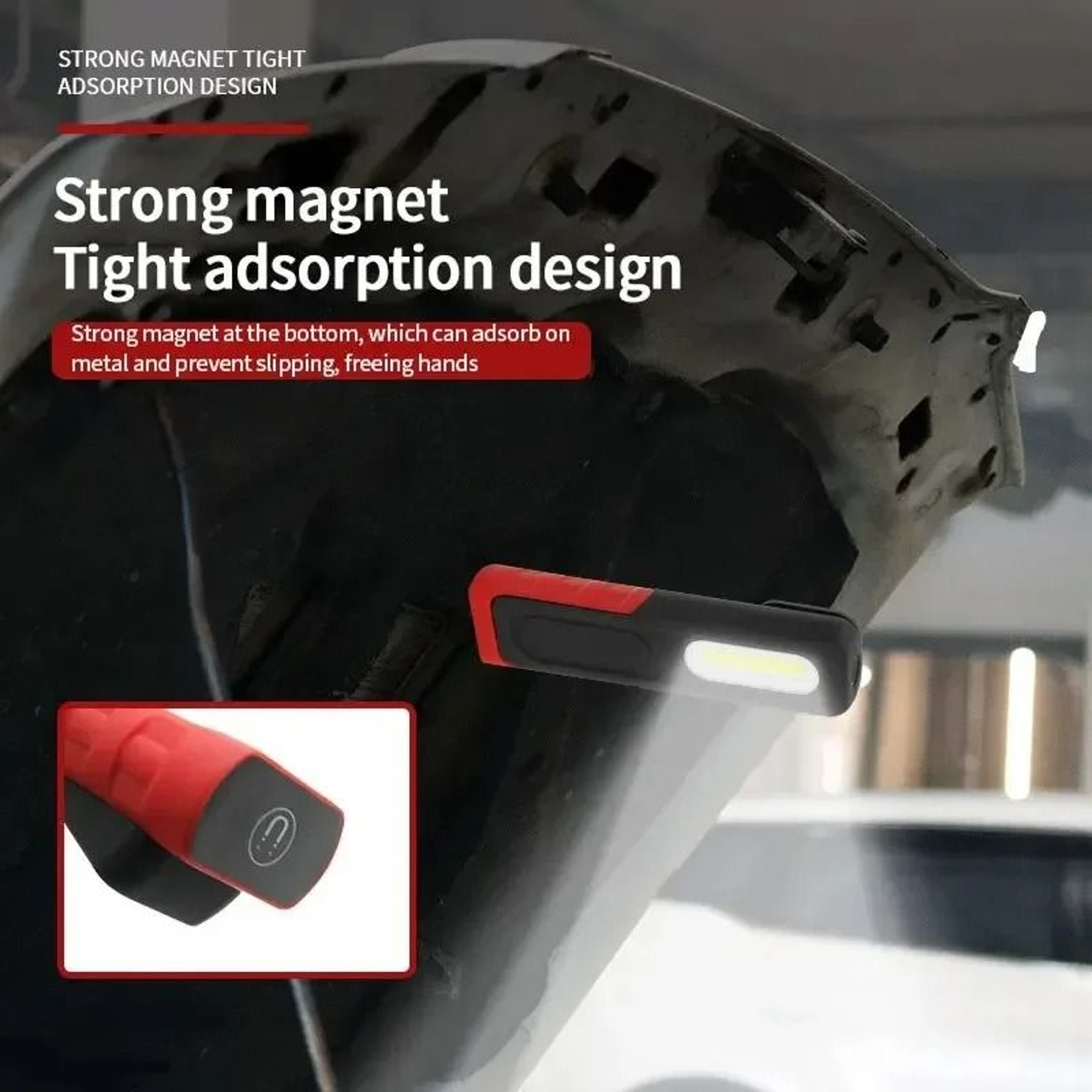 Portable USB Rechargeable Magnetic COB LED Work Light  Hanging Camping Lantern 1