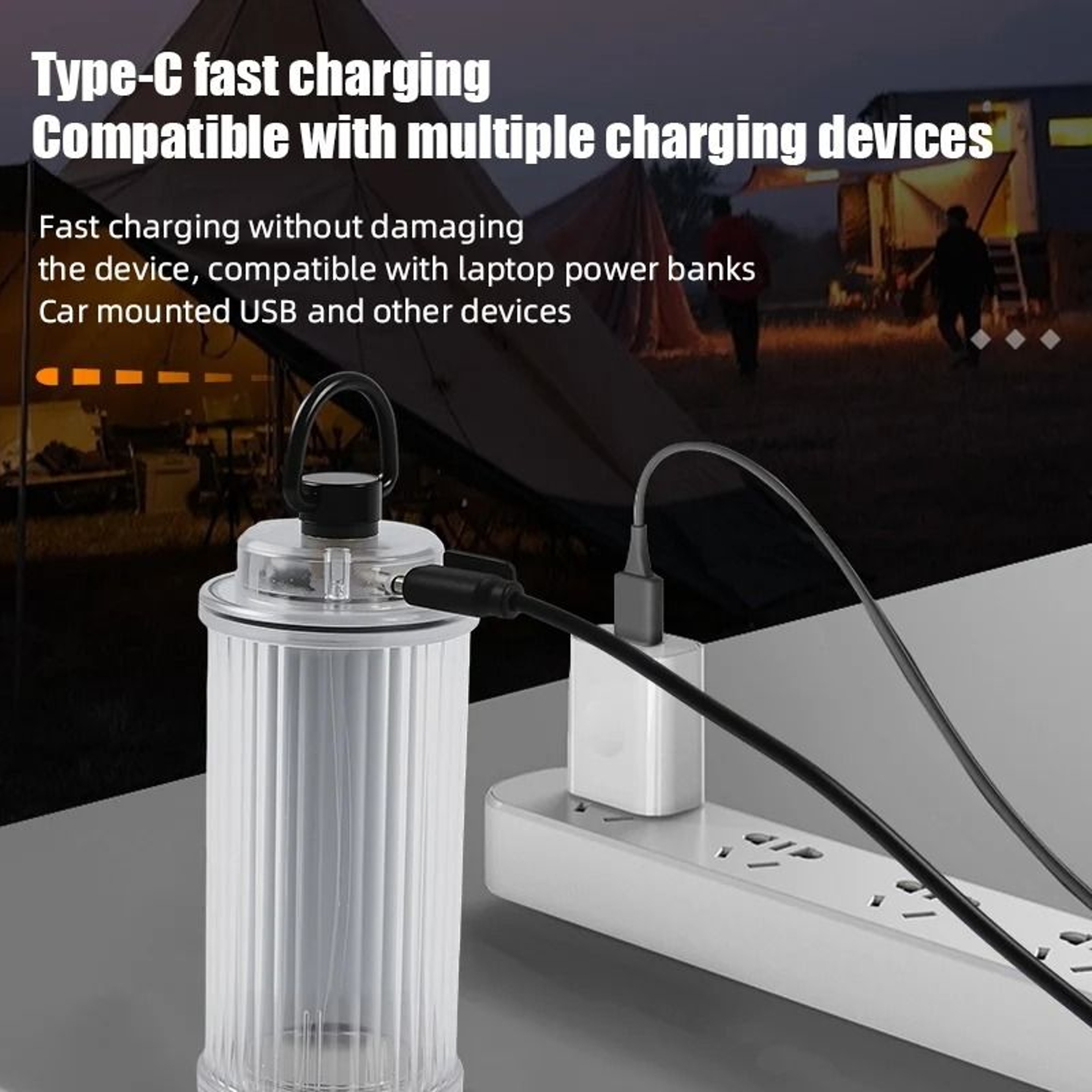 Transparent 38 Explore USB Rechargeable Mini LED Camping Lantern With Magnetic Base 3000mAh 5