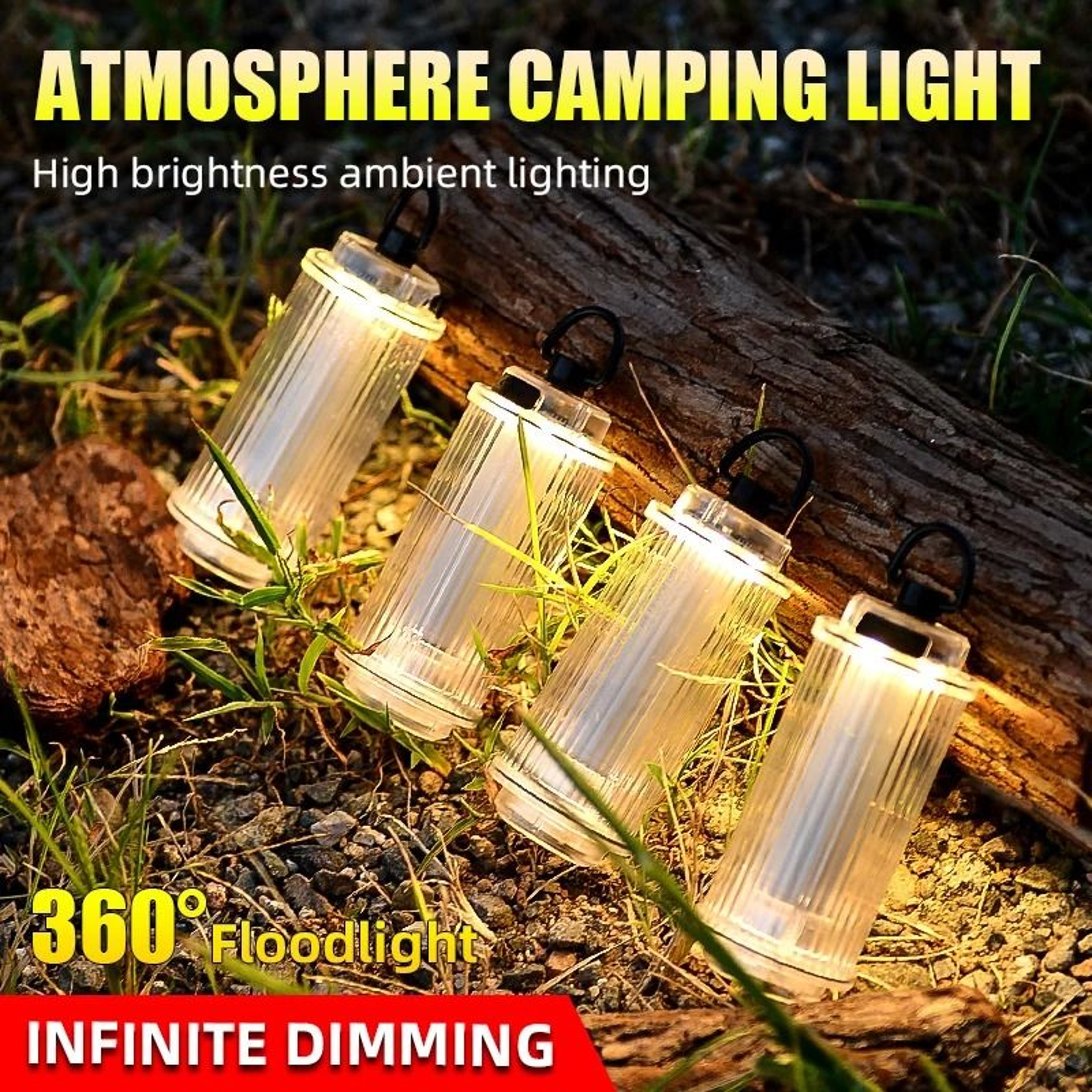 Transparent 38 Explore USB Rechargeable Mini LED Camping Lantern With Magnetic Base 3000mAh 2